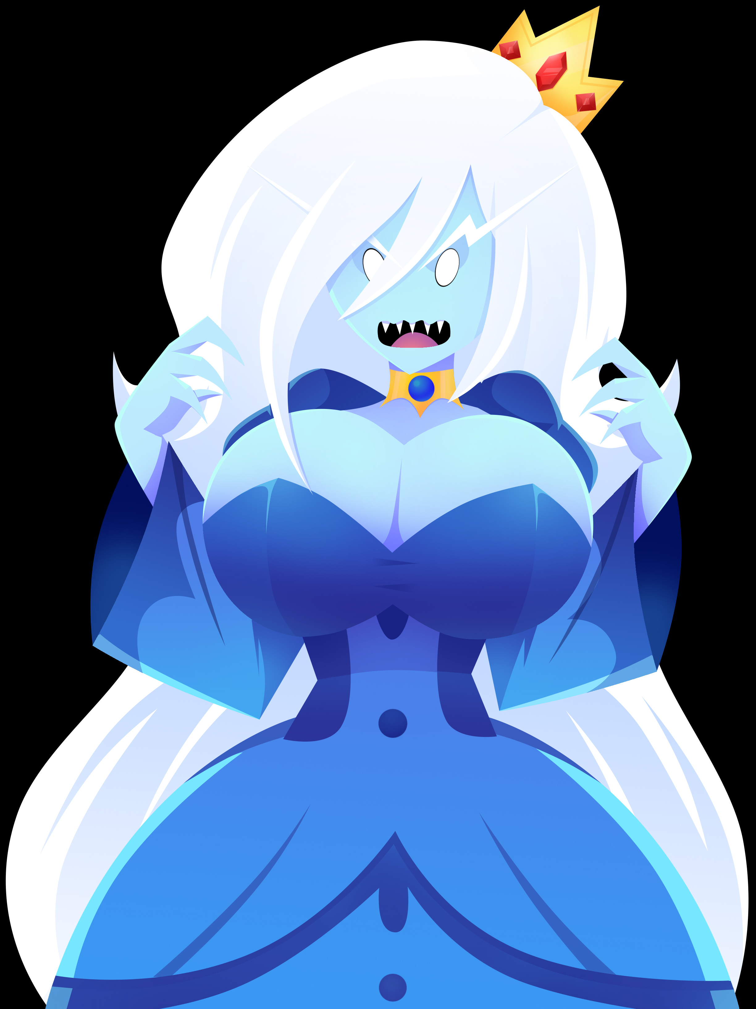 adventure time, artist request, big boobs, big breasts, blue skin, boobs, breast focus, breasts, cartoon network, female, female focus, female only, ice queen (adventure time), source request, tagme, tiara, white hair