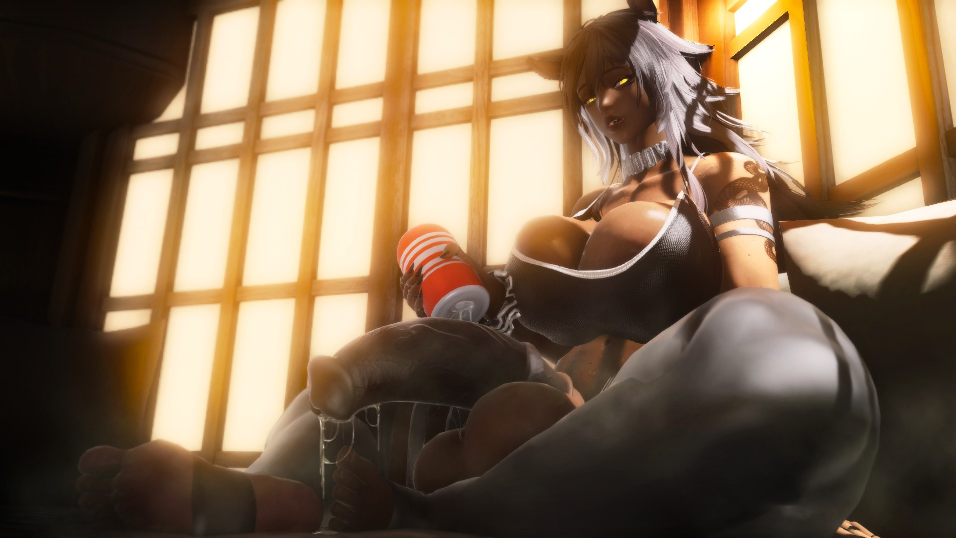 1futa, 3d, balls, breasts, final fantasy, final fantasy xiv, futa only, futanari, gigantic penis, huge balls, huge breasts, huge cock, intersex, large breasts, onahole, penis, solo, solo futa, viera, voluptuous, yuno ichihara, yunohowitbe