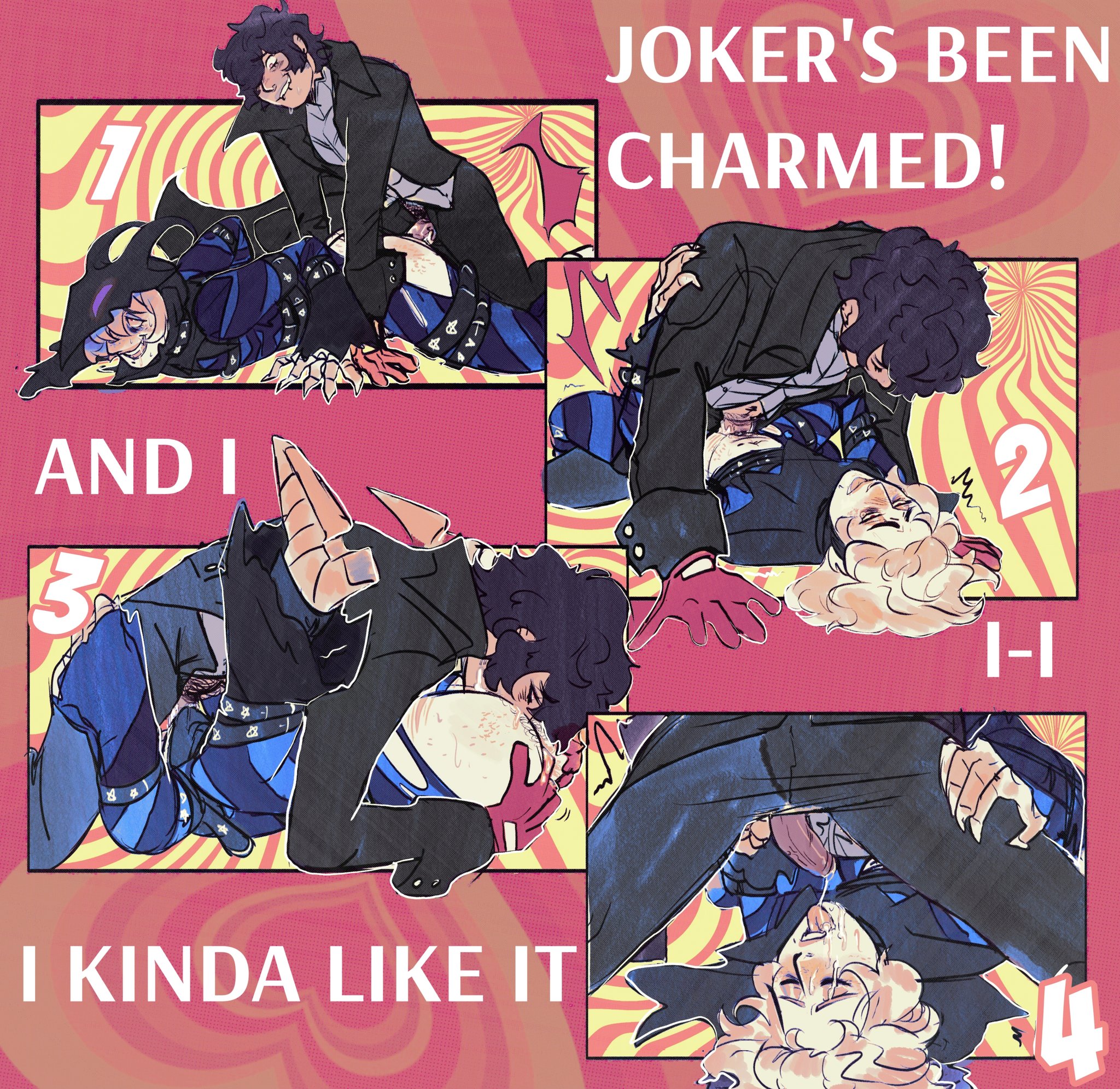2boys, 69, akira kurusu, anal, clothed sex, colorful, comic, cum on face, cunnilingus, cuntboy, gay, goro akechi, intersex, joker (persona), liveleaksakc, male, male only, megami tensei, multiple boys, multiple males, multiple positions, oral, oral sex, persona, persona 5, persona 5 royal, phantom thief suit, ren amamiya, sex, status effect, stuttering, tagme, transmasc, yaoi