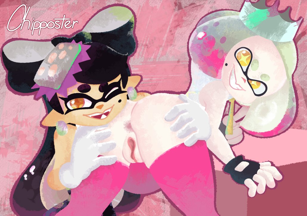 2019 2girls 5_fingers anus ass big_ass bottomless bow callie_(splatoon) cephalopod cephalopod_humanoid chipposter crown duo earrings eyebrows eyelashes female female_face_near_ass female_focus fingerless_gloves gloves hair hand_on_ass hands_on_ass humanoid humanoid_hands humanoid_pussy legwear looking_at_viewer marine marine_humanoid mole mole_under_mouth multiple_girls nintendo no_panties no_underwear one_eye_closed open_mouth open_smile pearl_(splatoon) pk64d pointy_ears presenting presenting_anus presenting_ass presenting_hindquarters presenting_pussy pussy sharp_teeth smile smooth_skin splatoon splatoon_(series) splatoon_2 squid squid_girl squid_humanoid squid_sisters tentacle_hair thick_ass thick_thighs vagina video_games wide_hips wink