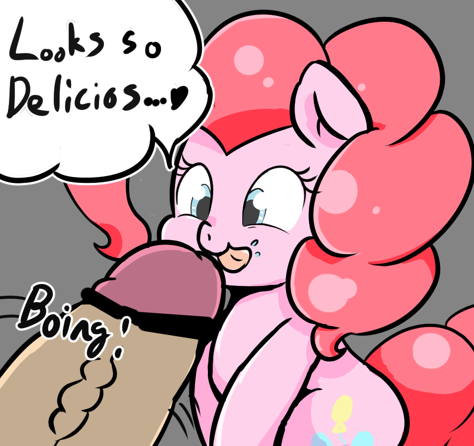 2015 braffy dialog disembodied_penis duo earth_pony english_text equine female feral friendship_is_magic grey_background hair heart horse huge_cock male mammal my_little_pony penis pink_hair pinkie_pie_(mlp) plain_background pony solo_focus straight text tongue tongue_out vein