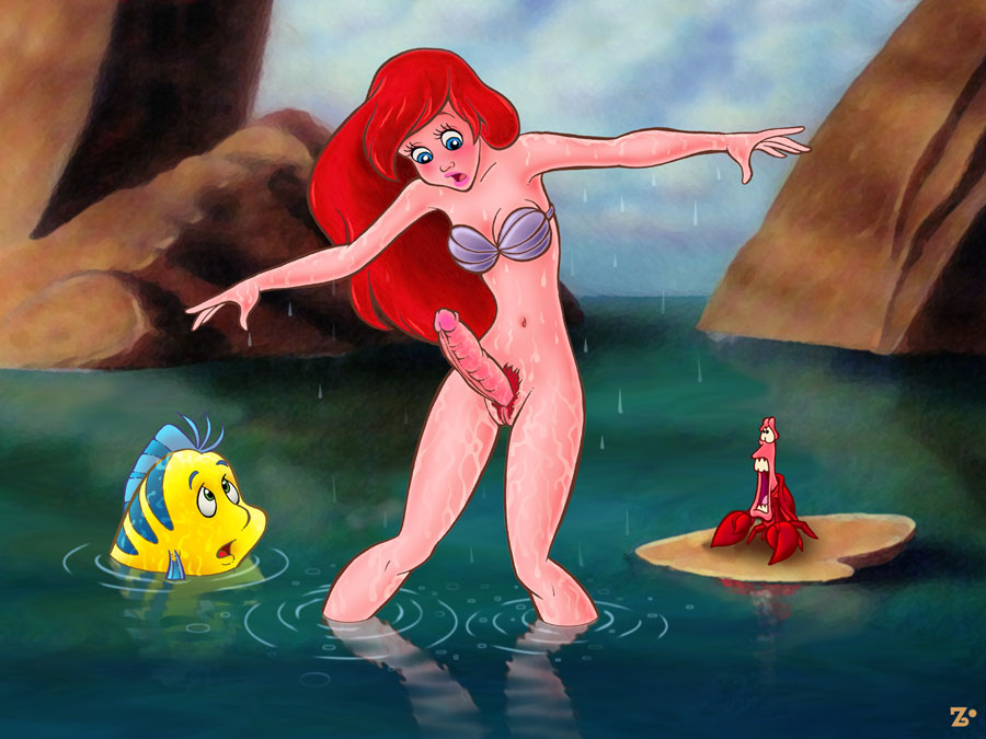 1futa 2boys ariel bottomless breasts cleavage crab curvy disney disney_princess erection feral fish flounder futa_sans_balls futa_with_male futanari futanari_mermaid intersex large_penis male male_with_male medium_breasts penis sebastian_(disney) tagme the_little_mermaid zandersnazz