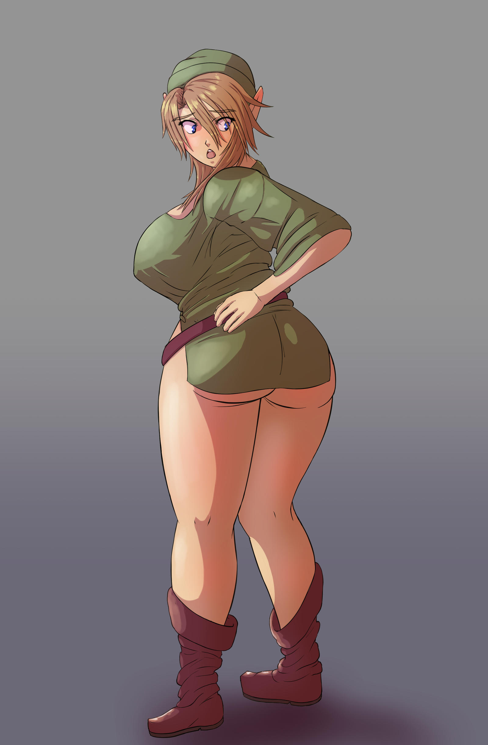 1girls, blonde female, blonde hair, bottomless, breast expansion, breasts, gender transformation, genderswap (mtf), giant breasts, great sword, height reduction, huge breasts, hylian, large breasts, link, nintendo, nipple bulge, nipples, pointed ears, rule 63, sequence, shortstack, shortstackification, shrinking, small breasts, sword, the legend of zelda, top heavy, transformation, tunic, undeadpenguin37