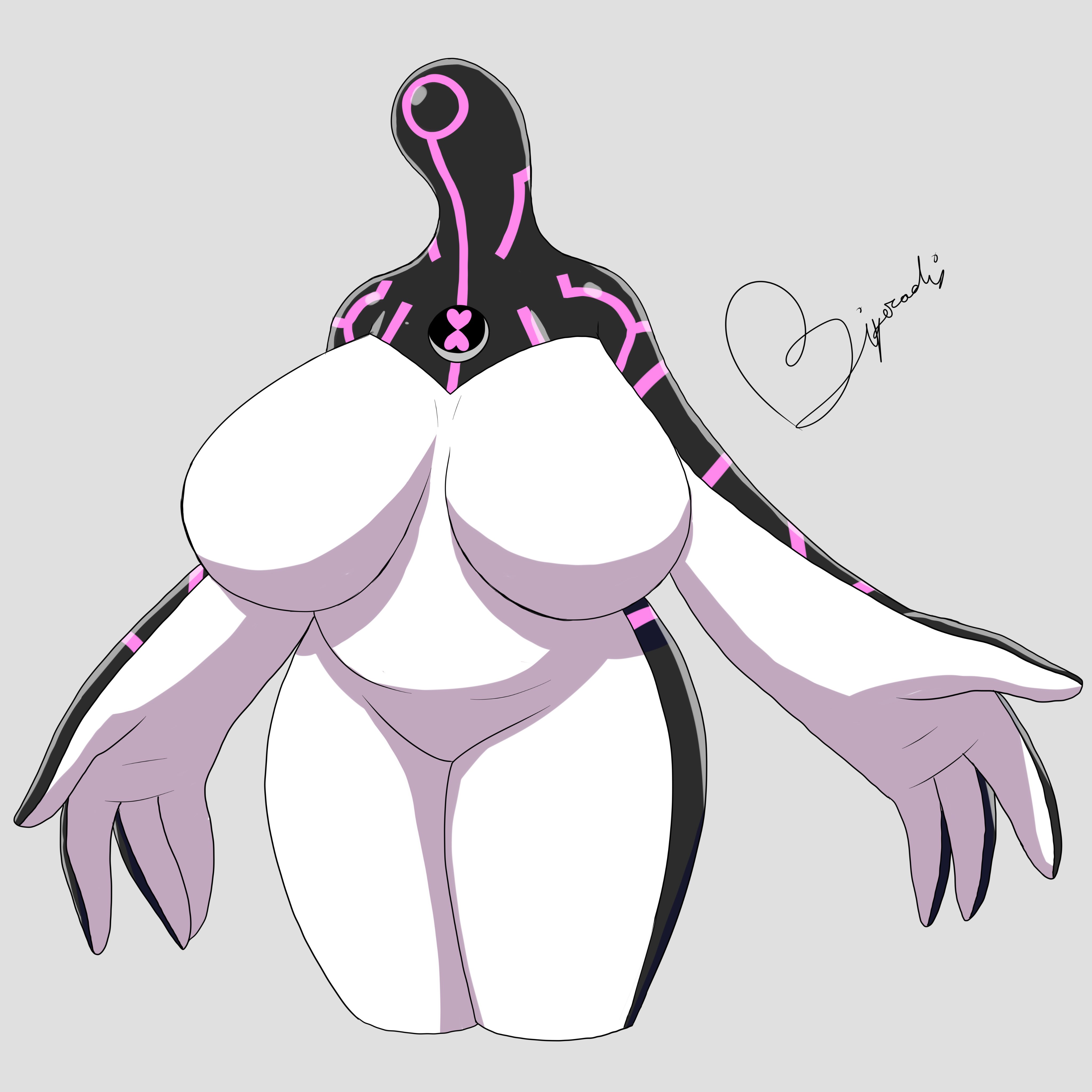 1girls, alien, alien girl, alien humanoid, ben 10, big breasts, biperadis, breasts, chaquetrix, chubby, chubby female, galvanic mechamorph, large breasts, no nipples, non-mammal breasts, one-eyed, sketch, solo, thick thighs, upgrade (ben 10)