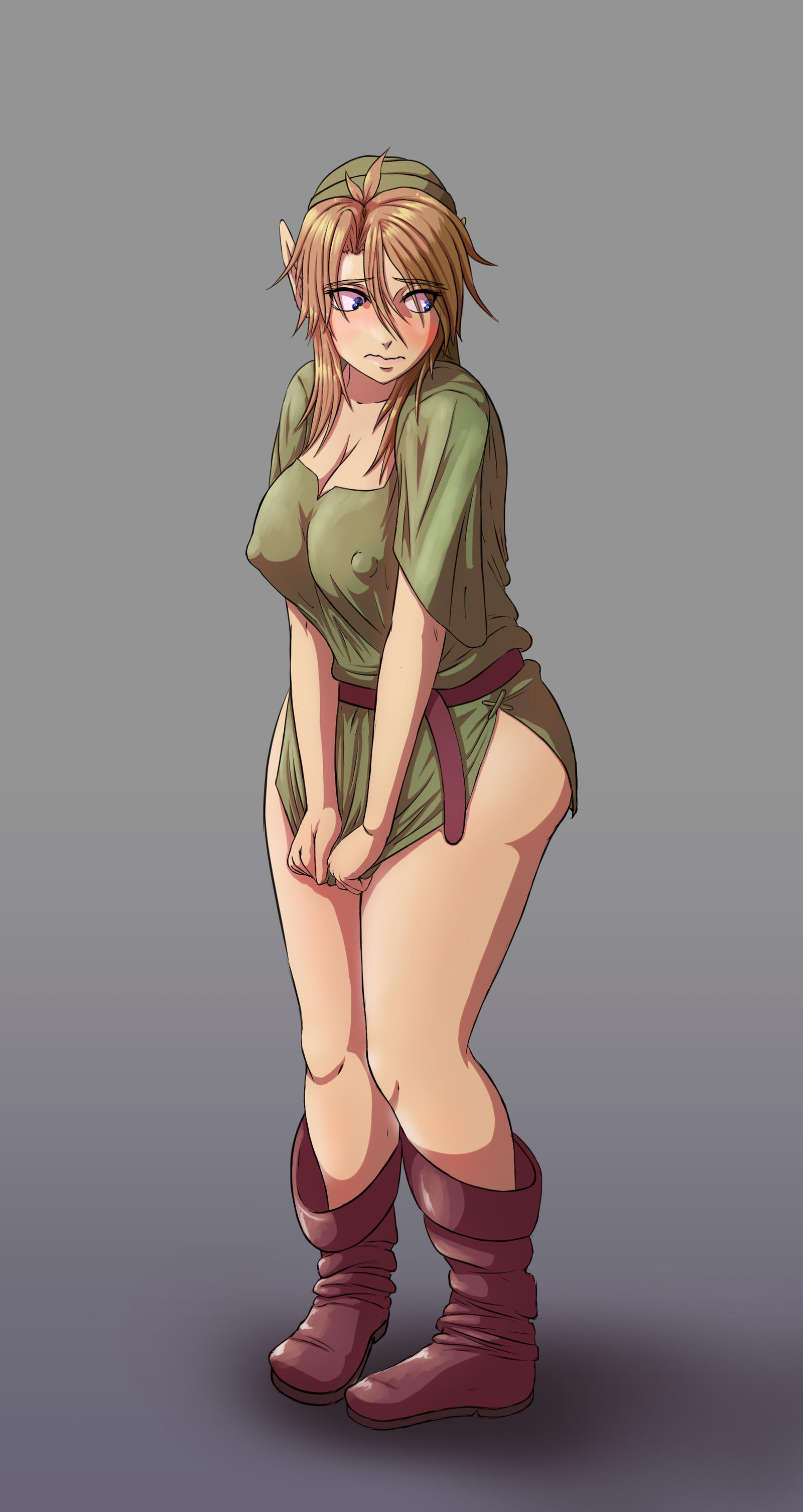 1girls, blonde female, blonde hair, bottomless, breast expansion, breasts, gender transformation, genderswap (mtf), giant breasts, great sword, height reduction, huge breasts, hylian, large breasts, link, nintendo, nipple bulge, nipples, pointed ears, rule 63, sequence, shortstack, shortstackification, shrinking, small breasts, sword, the legend of zelda, top heavy, transformation, tunic, undeadpenguin37