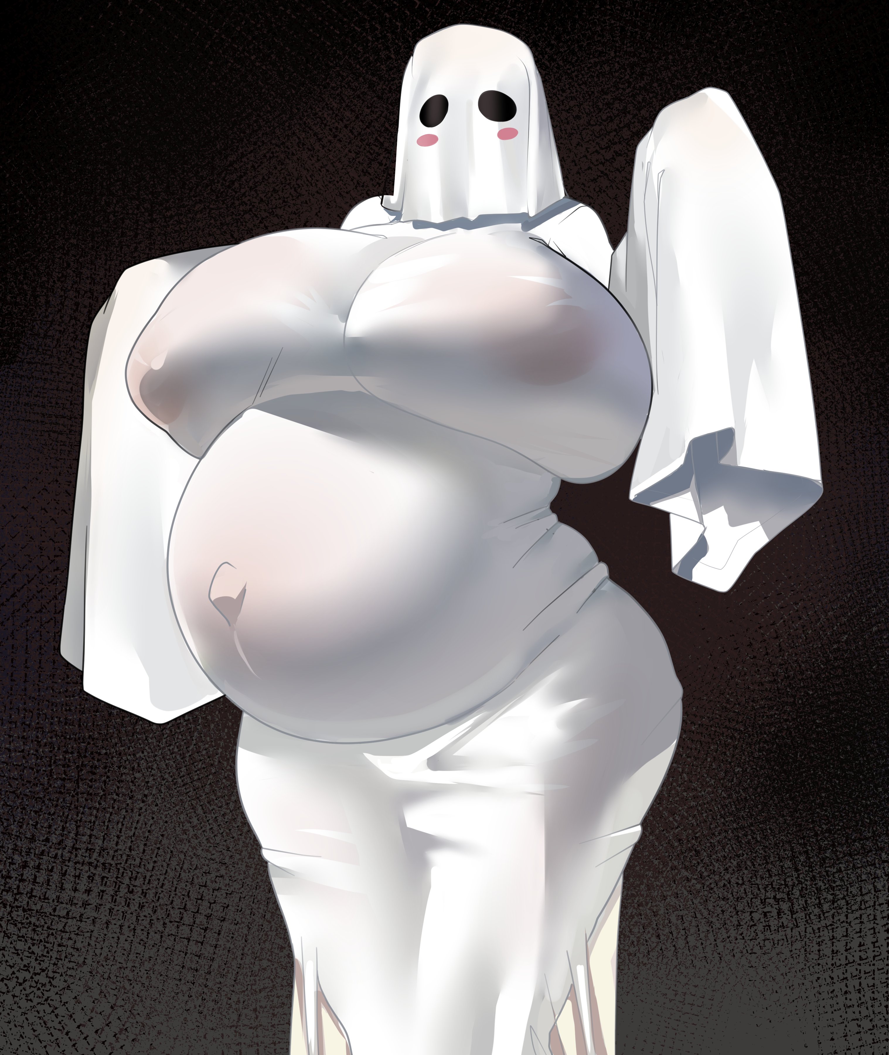 2025, areola, areolae, areolae visible through clothing, arms up, belly button, big areola, big areolae, big belly, big breasts, big nipples, breasts bigger than head, clothed, clothing, costume, female, ghost, ghost costume, ghost girl, huge belly, huge breasts, huge nipples, large belly, large breasts, large nipples, mature female, milf, nipple bulge, nipples, nipples visible through clothing, palitexx, pink areola, pregnant, pregnant belly, pregnant female, tagme, thick legs, thick thighs, tight clothes, tight clothing, tight fit, twitter link