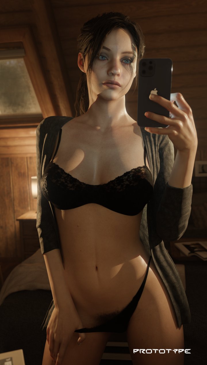 3d, brown hair, busty, capcom, claire redfield, claire redfield (jordan mcewen), female, hourglass figure, long hair, prototype (artist), resident evil, resident evil 2, resident evil 2 remake, tagme, wide hips