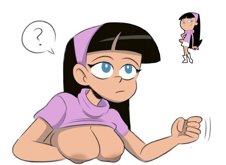 1girls, asian, asian female, black hair, blue eyes, breasts, breasts out, female, female only, hairband, handjob gesture, jerking off hand motion, nickelodeon, nipples, septum (artist), solo, the fairly oddparents, trixie tang