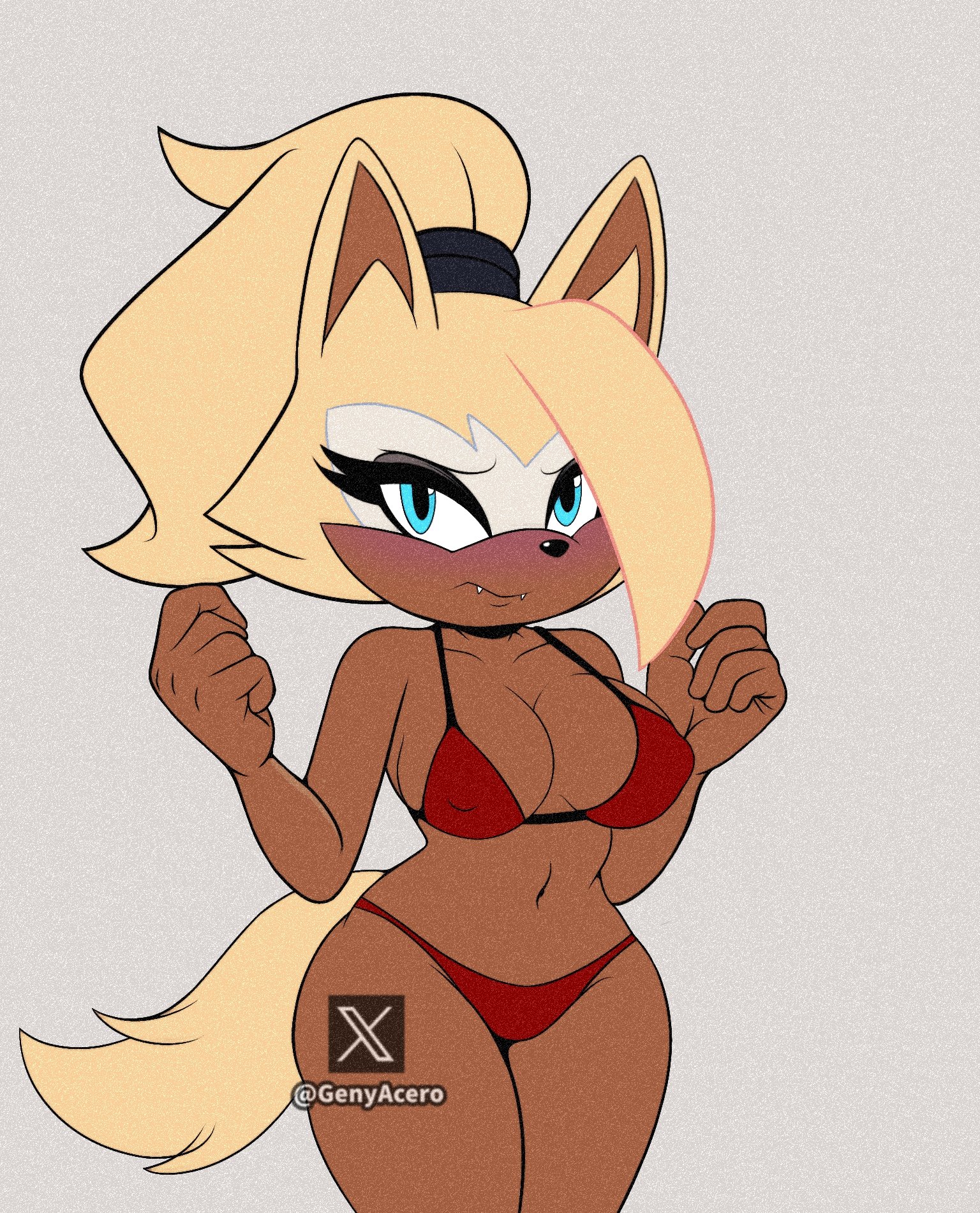 1girls, 2025, 2d, 2d (artwork), 2d artwork, anthro, bathing suit, bikini, bikini bottom, bikini top, blonde female, blonde hair, blonde hair female, blonde-haired female, breasts, brown fur, canid, canine, canis, digital art, digital drawing (artwork), digital media (artwork), female, furry, furry female, genyacero, idw publishing, mobian, mobian (species), red bikini, red bikini bottom, red bikini top, sega, solo, sonic (series), sonic the hedgehog (comics), sonic the hedgehog (idw), sonic the hedgehog (series), swimsuit, tagme, whisper the wolf, wolf, wolf ears, wolf girl, wolf tail