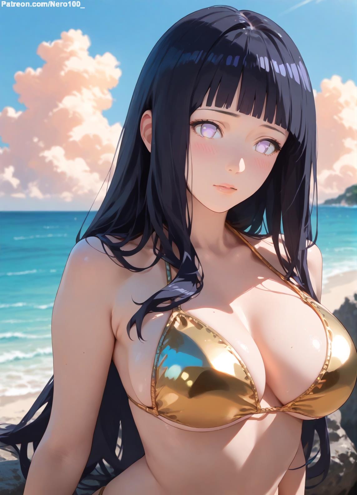 1girls 2d ai_generated ass big_ass big_breasts bikini bikini_top black_hair blunt_bangs boruto:_naruto_next_generations breasts curvaceous curvaceous_female curvaceous_figure curvy curvy_figure female gold_bikini grey_eyes high_quality hime_cut hourglass_figure huge_breasts hyuuga_hinata inviting_to_sex large_breasts light-skin light-skinned_female lips long_hair mature mature_female milf mommy naruto naruto_(series) naruto_shippuden nero100 outdoors pale-skin pale-skinned_female posing sagging_breasts seductive seductive_look sexy_pose sitting stable_diffusion tagmeo thick_ass thick_butt thick_thighs thighs wide_hips