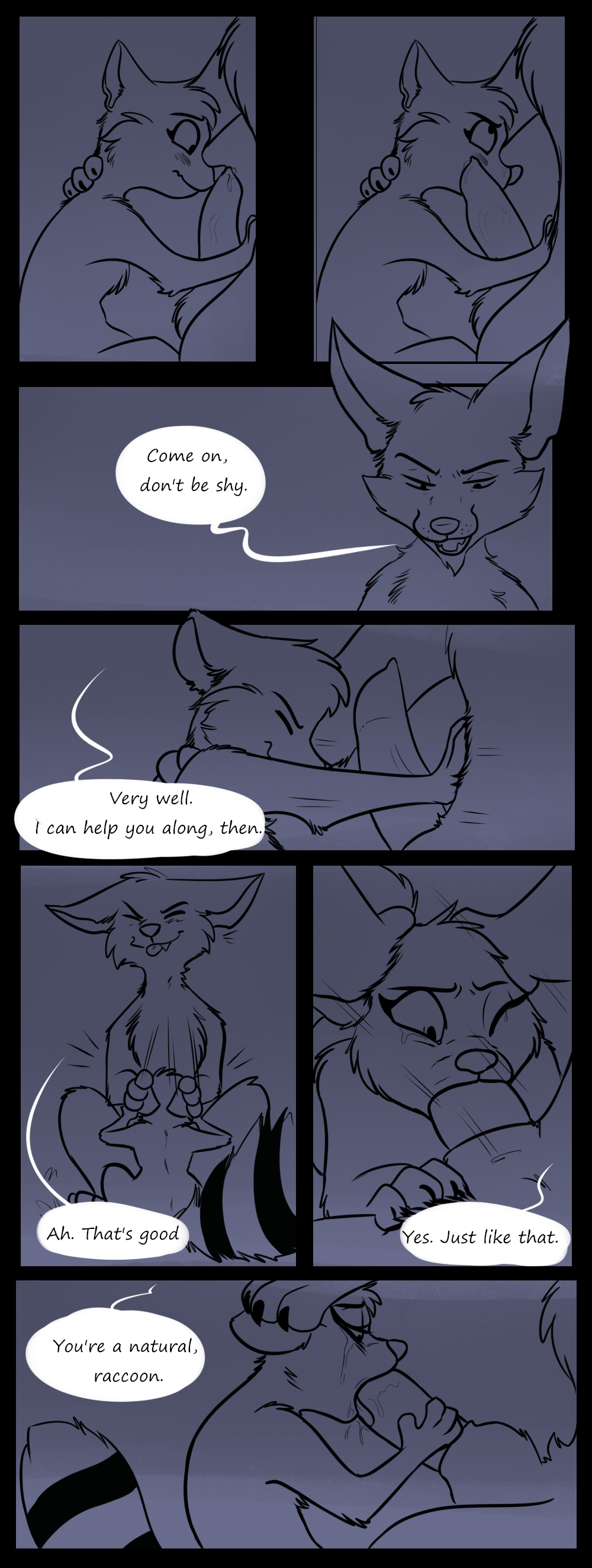 absurd_res animal_genitalia animal_penis blush bodily_fluids canid canine canine_genitalia canine_penis canis closed_eyes comic coyote crying dialogue digital_media_(artwork) duo el-gallo english_text erection fangs fellatio female female_penetrated feral feral_on_feral feral_penetrated feral_penetrating feral_penetrating_feral forced forced_fellatio forced_oral fox fur genital_fluids genitals hand_on_penis hi_res larger_male looking_pleasured male male/female male_penetrating male_penetrating_female mammal monochrome nude one_eye_closed open_mouth oral oral_penetration penetration penile penile_penetration penis rape saliva saliva_on_penis sex sheath simple_background sitting size_difference smaller_female smaller_penetrated smile speech_bubble tail tears teeth text tongue tongue_out