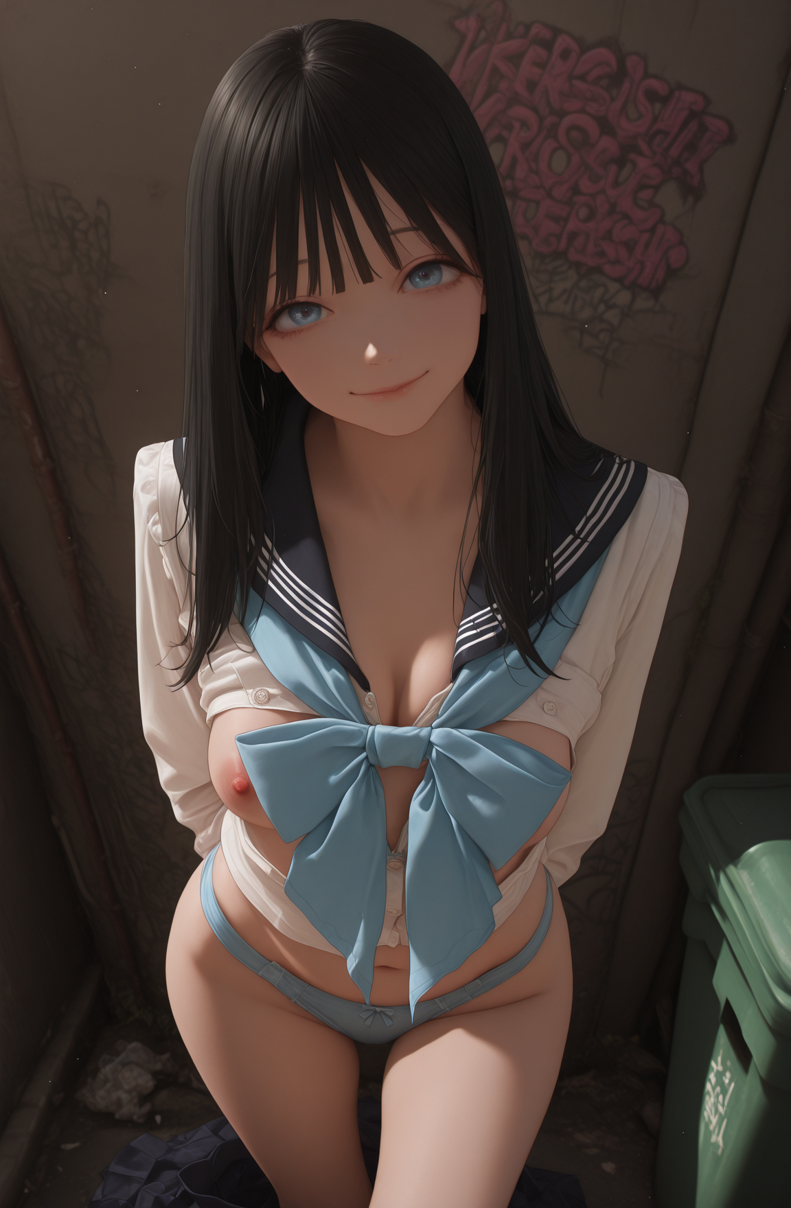 ai generated, akebi komichi, akebi-chan no serafuku, beautiful girl, female, r 18, young girl