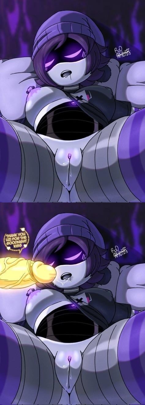 1boy, 1girls, 2d, 2d (artwork), breasts, dialogue, drooling, duo, female, glitch productions, heart symbol, lying, lying on back, male, male/female, murder drones, n (murder drones), nipples, non-human, open mouth, partially clothed, penis, pillow, purple nipples, pussy, robot, rod akihiro, saliva, shirt, sleeping, somnophilia, straight, text, uzi (murder drones), vulva, white body, yellow penis