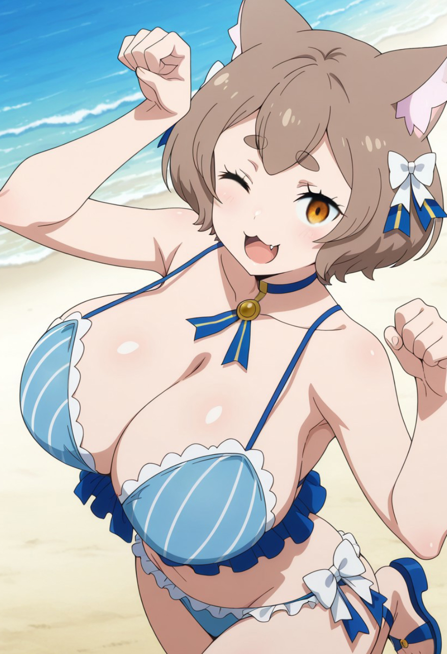 1female 1girls 5_fingers ai_assisted ai_generated animal_ears anthro anthro_female anthro_focus anthro_only beach beach_background bikini bikini_bottom bikini_top black_pupils blue_bikini blue_bikini_bottom blue_bikini_top blue_choker blue_sandals blush blush_lines blushing_at_viewer blushing_female brown_hair cat_ears cat_girl cat_pose cat_tail catgirl choker civitai cleavage cleavage_focus clothed clothed_anthro clothed_female coloredbin.ai coloredbin_ai cute_expression cute_face cute_fang cute_pose ear_tuft face_focus felix_argyle female female_anthro female_focus female_only frilly_bikini front_view front_view_focus full_body full_body_view fully_clothed fully_clothed_anthro fully_clothed_female genderswap_(mtf) hair_bows hair_ornament hands_raised hands_up happy happy_female high_angle high_angle_view huge_boobs huge_breasts huge_tits large_boobs large_breasts large_tits leg_raised light-skin light-skinned_female light_blush light_skin light_skinned_female looking_at_viewer massive_boobs massive_breasts massive_tits oerba_yun_fang one_eye_closed one_leg_raised one_leg_up open_mouth outdoor_background outdoors outside plump_boobs plump_breasts plump_tits re:zero_kara_hajimeru_isekai_seikatsu rule_63 sandals seductive seductive_eyes seductive_gaze seductive_look short_hair smiling smiling_at_viewer solo solo_anthro solo_female solo_focus standing standing_position tail thick_eyebrows tongue white-skinned_female white_skin white_skinned_female yellow_eyes