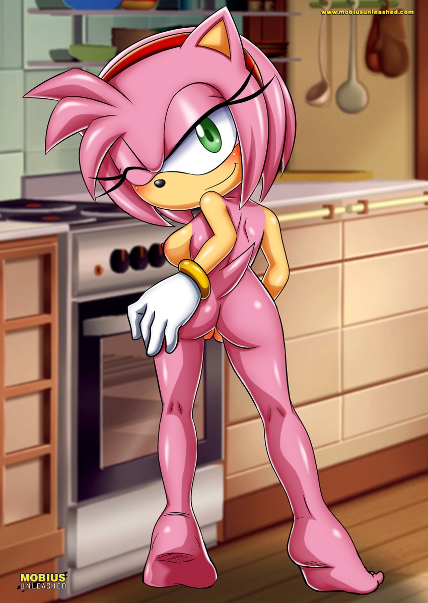 amy_rose barefoot bracelet eyelashes feet female furry gloves green_eyes hairband hedgehog long_eyelashes mammal medium_hair mobius_unleashed palcomix pink_fur pink_hair red_hairband seductive_body sega smile soles sonic_(series) sonic_the_hedgehog_(series) teen teen_girl teenage teenage_girl teenager toes white_gloves wink