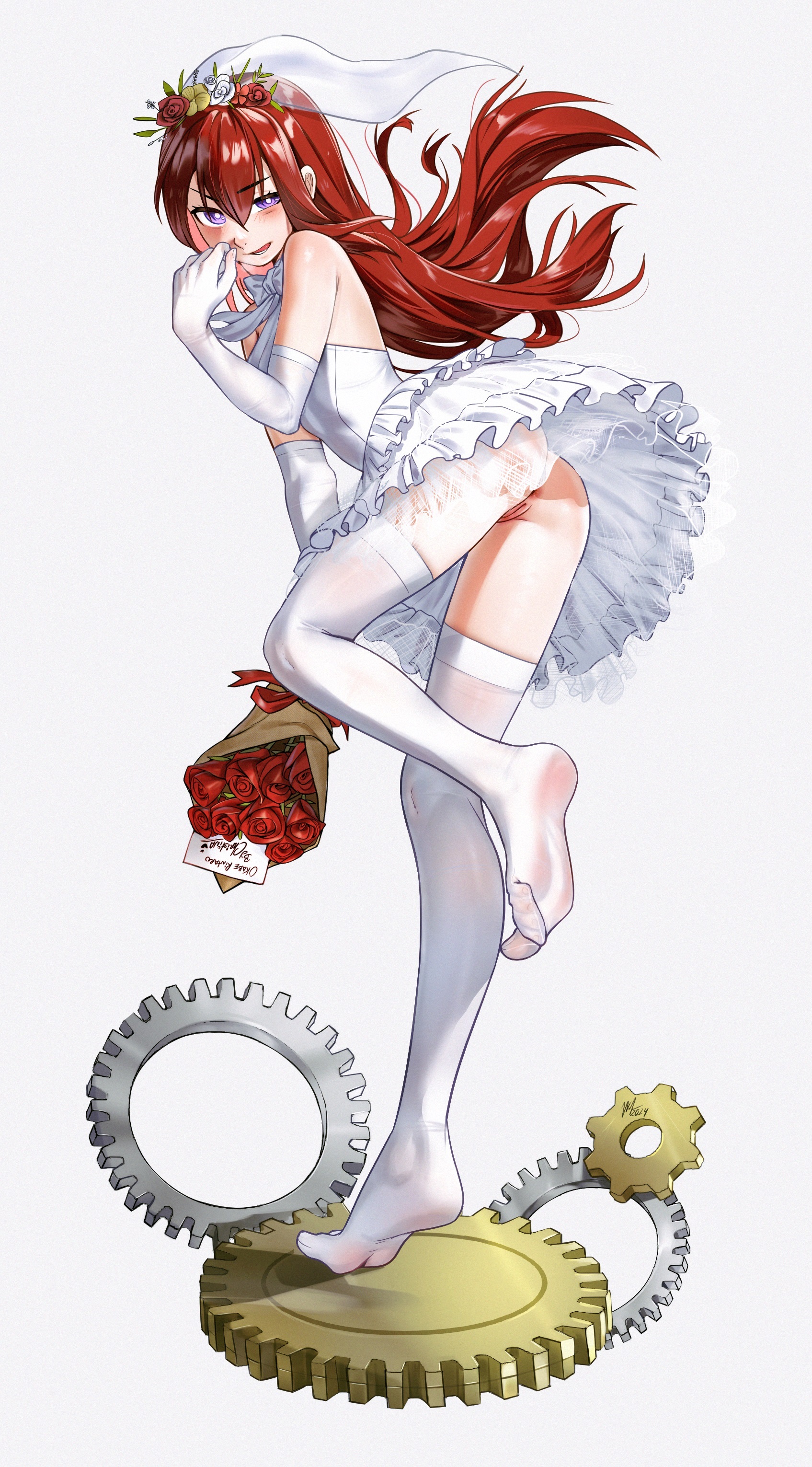 1girls, female, female only, makise kurisu, solo, steins;gate, tagme, waligner, wedding dress
