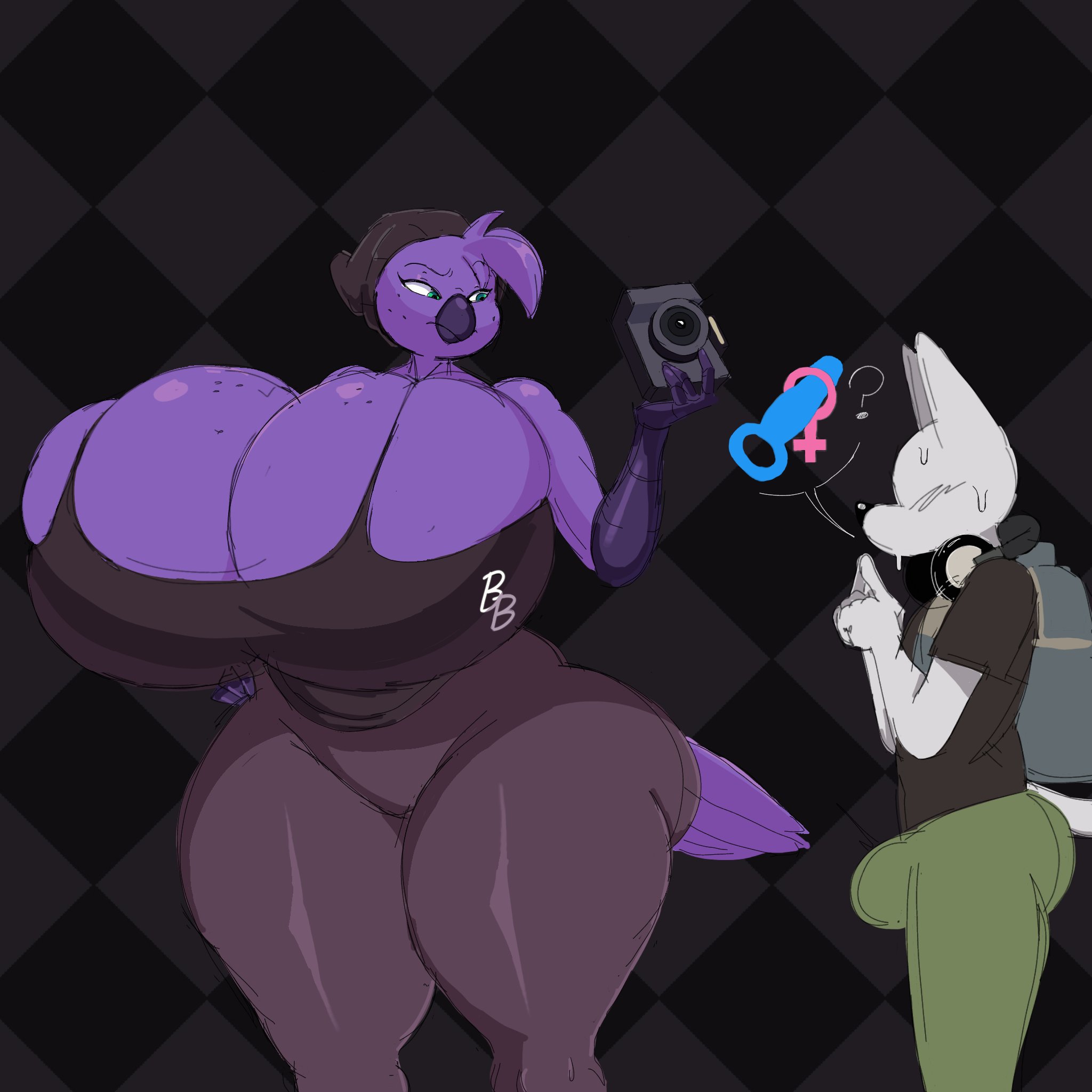 1boy, 1girls, 2026, anthro, beat banger, big breasts, breasts, clothed, clothing, female, furry, furry female, furry male, male, milobaabaa, penis bulge, protagonist (beat banger), tagme, zoe monroe