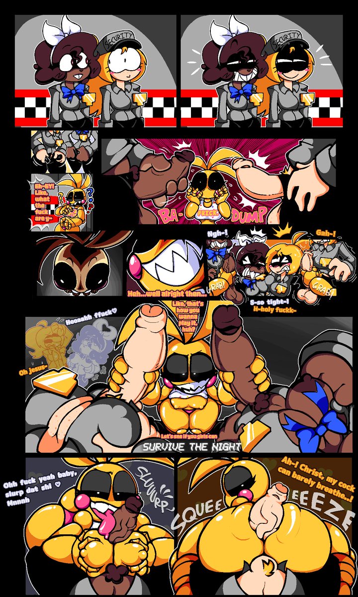 1girls, 2futas, comic, dumass st, five nights at freddy's, five nights at frickbears, five nights at frickbears 3, futanari, kccatboi2002, threesome, toy chica (fnaf), vanessa (fnaf), vannabelle (frickbears 3), vanny (fnaf), vanny (frickbears)