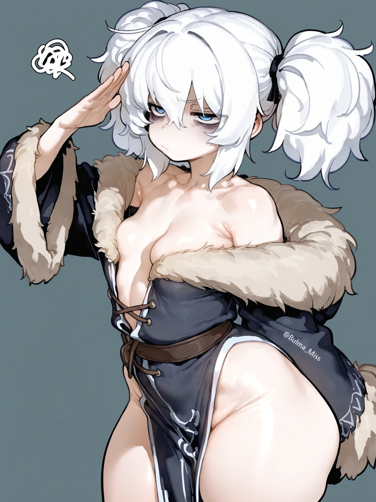 1girls, ai generated, big ass, blue eyes, bubble ass, bubble butt, commission, curvy female, curvy figure, dark souls, dungeons and dragons, elden ring, hand on hip, lily buns, mage, magic user, magical girl, oatmealdood, oblivion, oc, original, pale-skinned female, salute, shortstack, skyrim, small breasts, solo female, solo focus, staff, the elder scrolls, thick ass, thick hips, thick legs, thick thighs, tight clothing, tight fit, voluptuous female, white hair