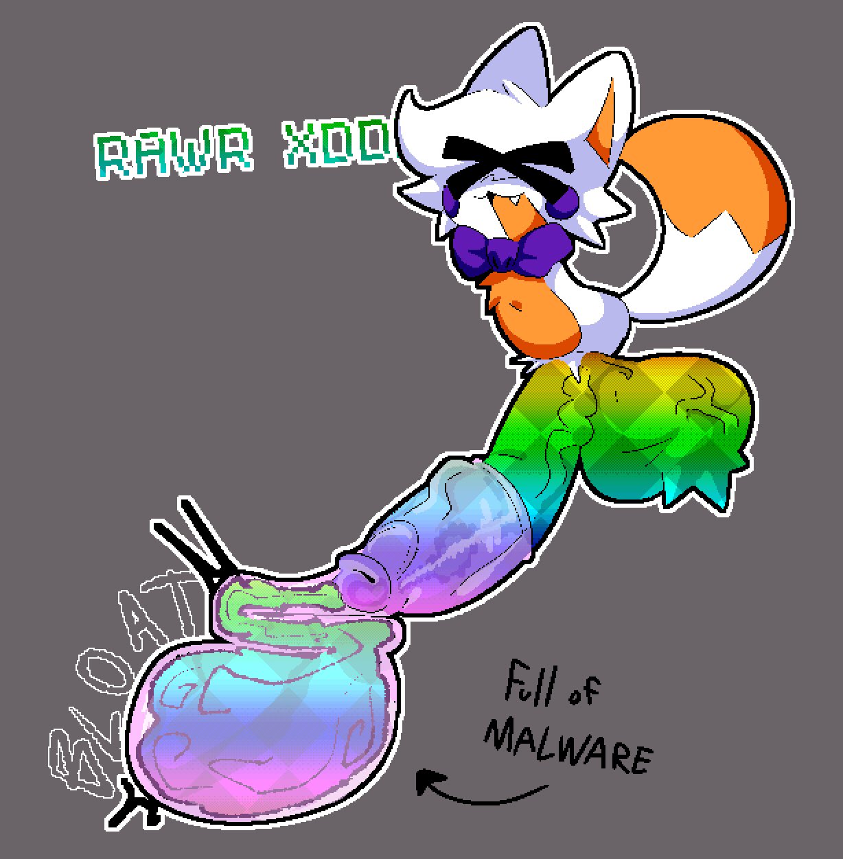 breakcoreyuri, colored cum, cum, cum in condom, five nights at frickbears, five nights at frickbears 3, gay, huge balls, huge cock, lolbit (fnaf), lolbit (frickbears), lolbit (male), low hanging balls, male, male only, massive penis, rainbow, rainbow penis, saggy balls, small but hung