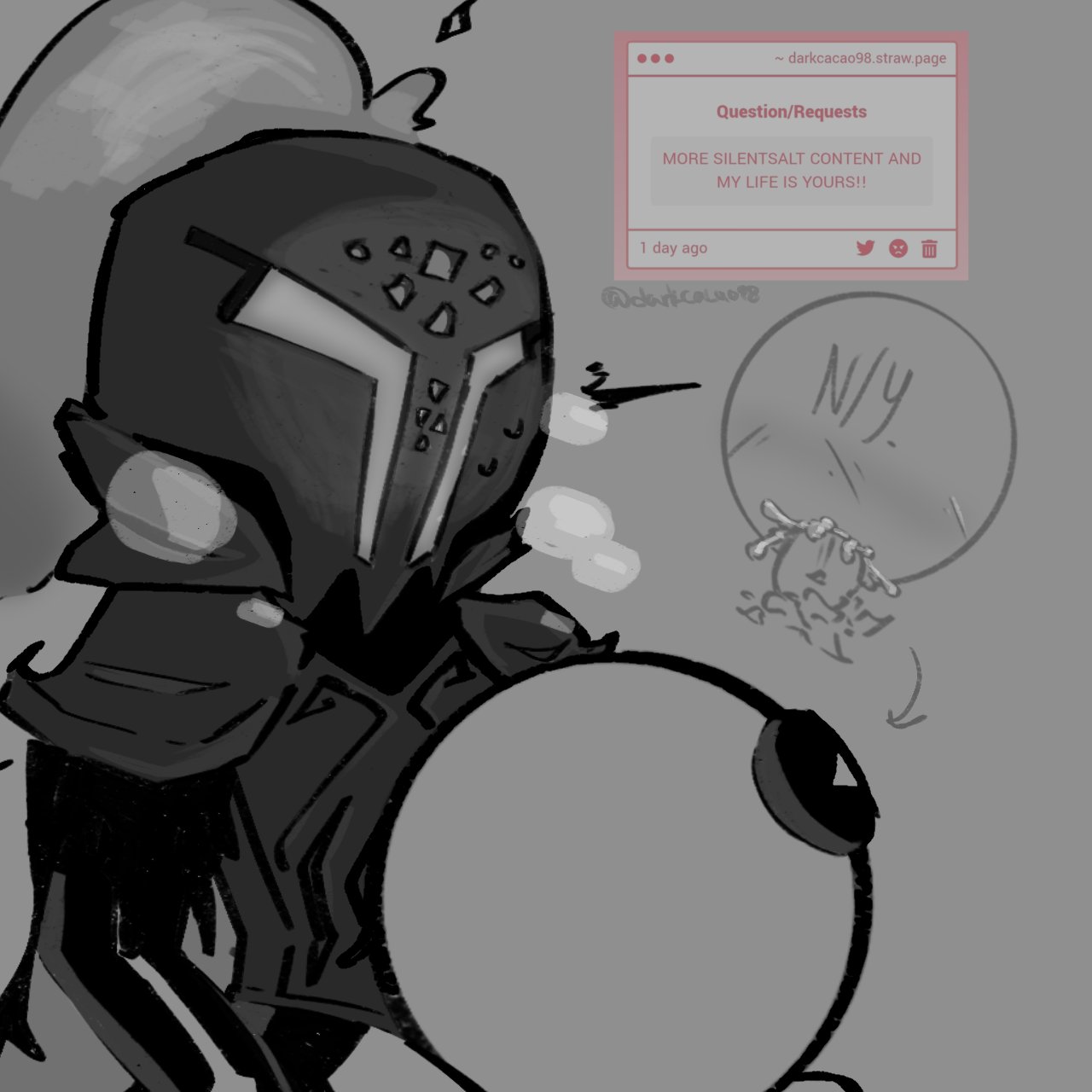blowjob, cookie run, cookie run kingdom, cum in mouth, darkcacao98 (artist), silent salt cookie, y/n