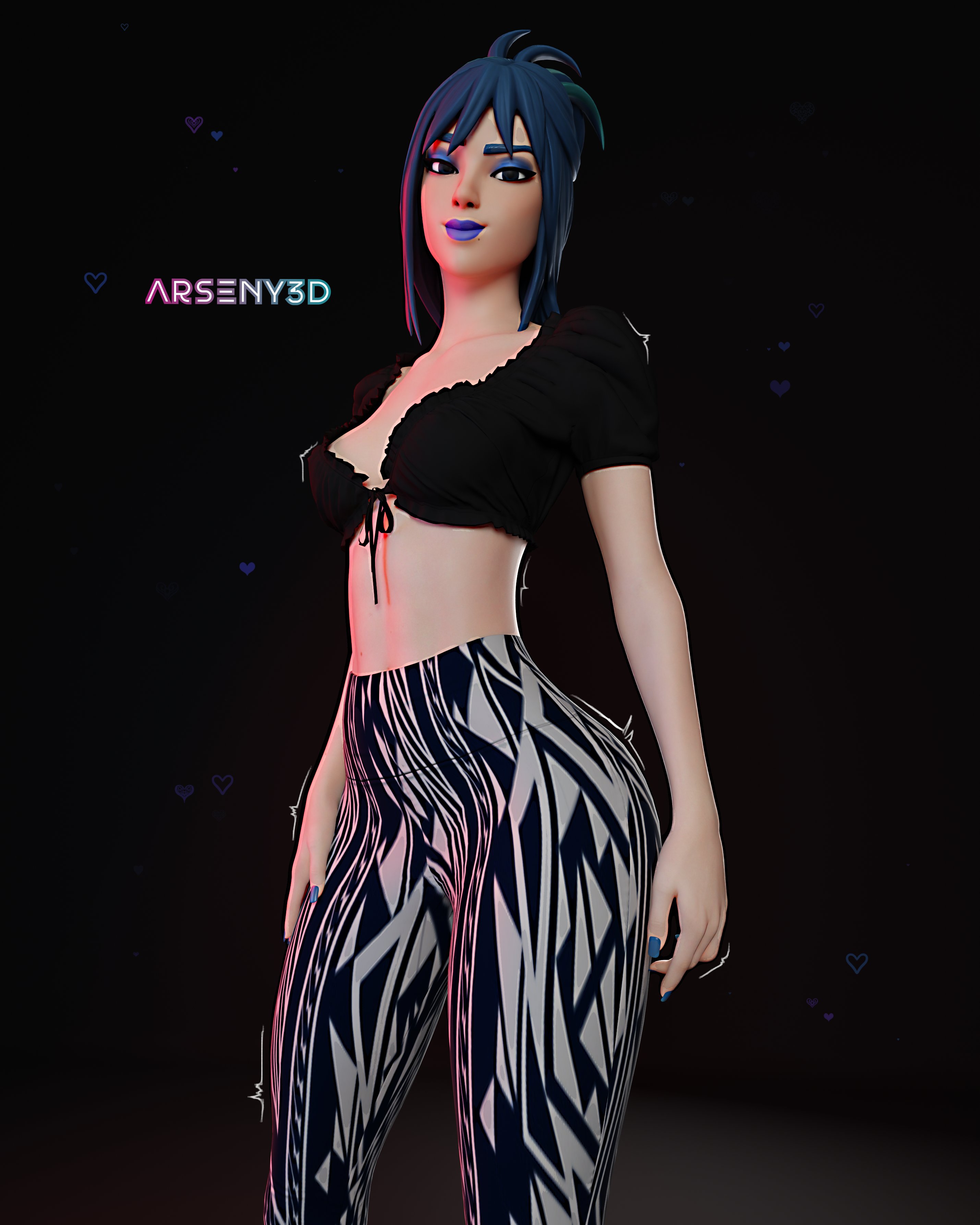 3d, arseny3d, female, female only, flare pants, forbidden pants, fortnite, fortnite: battle royale, hope (fortnite)