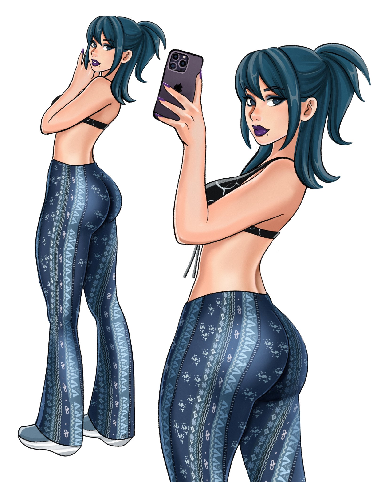ass, ass focus, female, flare pants, forbidden pants, fortnite, fortnite: battle royale, gigis lab, hope (fortnite), selfie