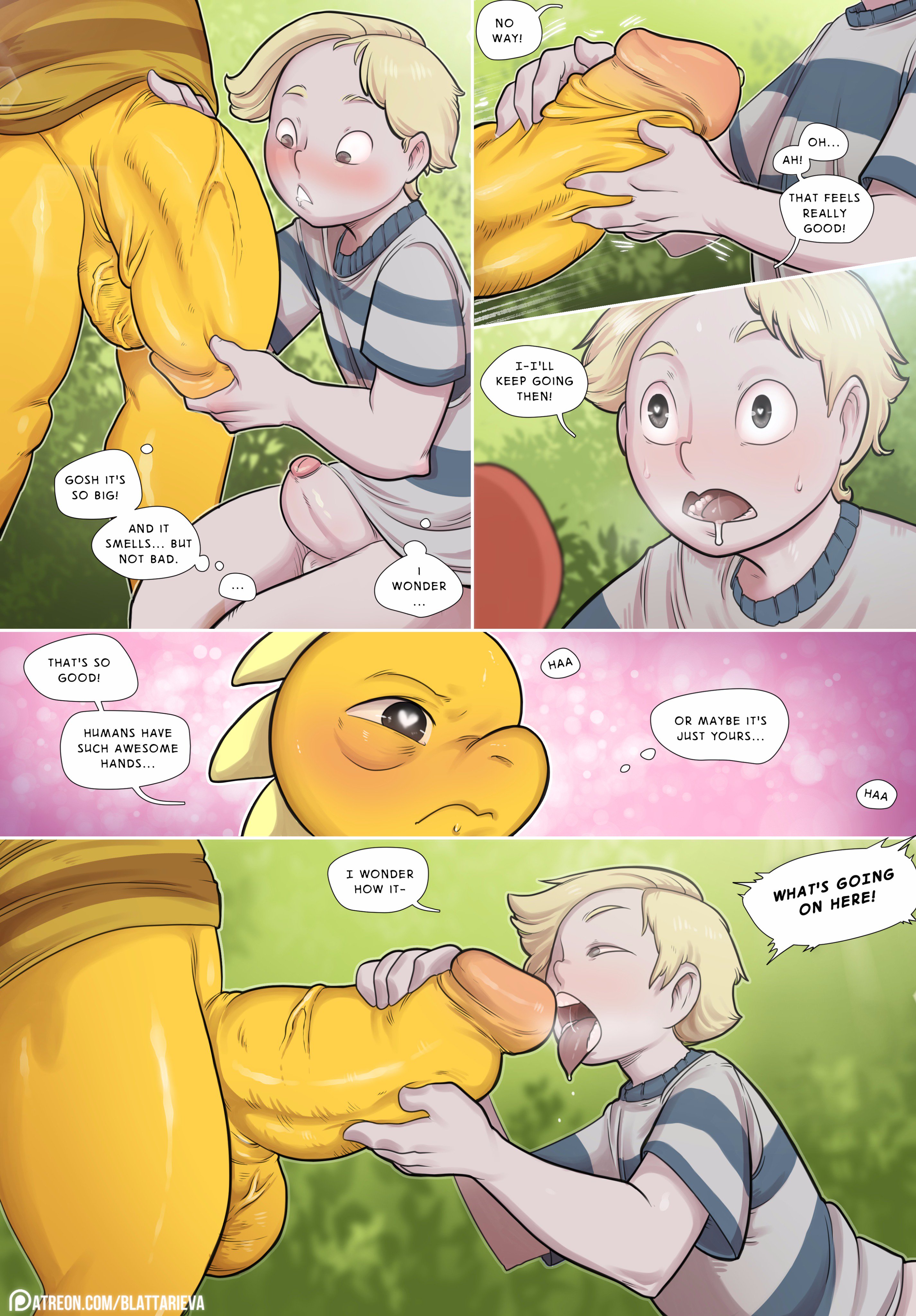 <3, <3 eyes, 2017, anthro, balls, big balls, big penis, biting lip, blattarieva, blush, caught, clothed, clothing, comic, comparison, drooling, duo, english text, erection, foreskin, foreskin play, girly, handjob, hi res, huge balls, huge penis, human, humanoid penis, hyper, hyper penis, kord (character), looking at penis, male, mammal, monster, monster kid, open mouth, outside, partially clothed, penis, penis grab, penis size difference, precum, saliva, scalie, sex, shirt, size comparison, text, tongue, tongue out, uncircumcised, uncut, undertale, vein, veiny penis, video games, yaoi