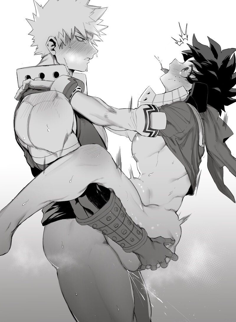 anal, ass, bakugou katsuki, blush, boku no hero academia, bones (company), bottomless, carrying, carrying partner, cum, freckles, gay, gay male, gloves, izuku midoriya, kanontoga, katsuki bakugou, legs, looking up, midoriya izuku, my hero academia, pectorals, saliva, sex, shounen jump, smile, stomach bulge, superhero costume, tears, tongue, tongue out, yaoi