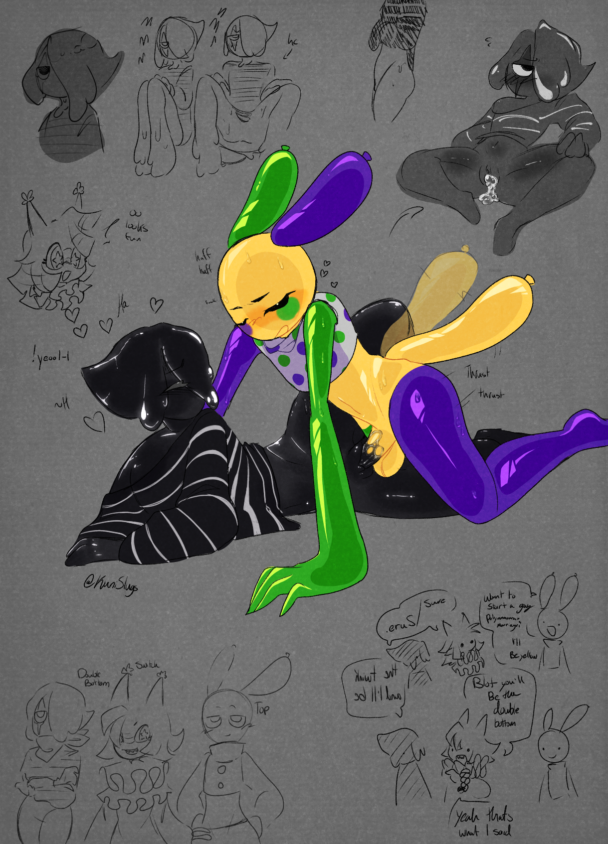 blot (dandy's world), dandy's world, doodles, female, female penetrated, kunislugs, looey (dandy's world), male, male focus, non-human, penis, roblox, semi nude, vaginal, vaginal penetration, vaginal sex, yatta (dandy's world)