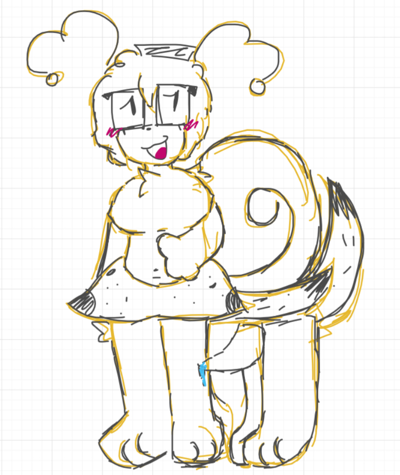 antennae_(anatomy) banana banana_breasts breasts_out centaur fruit futa_only futanari glasses intersex penis precum regretevator split_(regretevator) tits_out topless