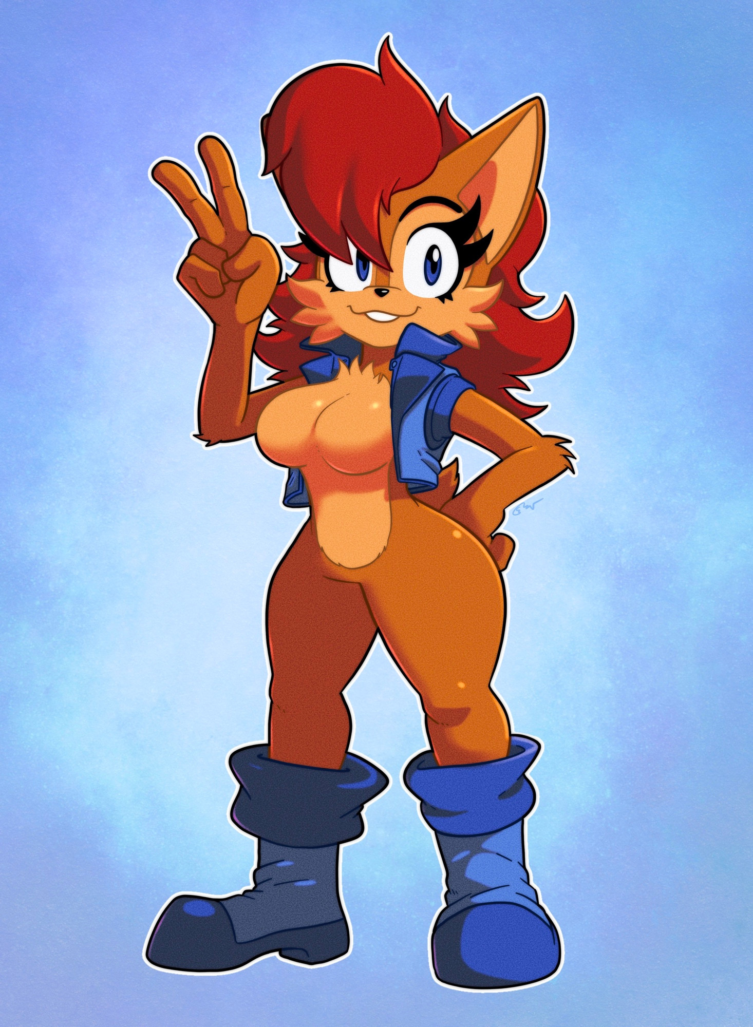 breasts, female, furry, roboticsteve, sally acorn, sonic (series), tagme