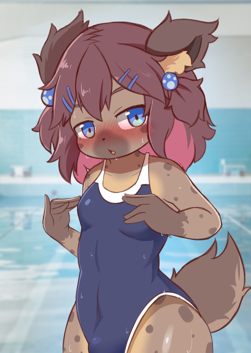 ajun (artist), anthro, buchi (dagasi), cub, fanart, furry, futa cub, futanari, hyena, intersex, swimsuit, tagme