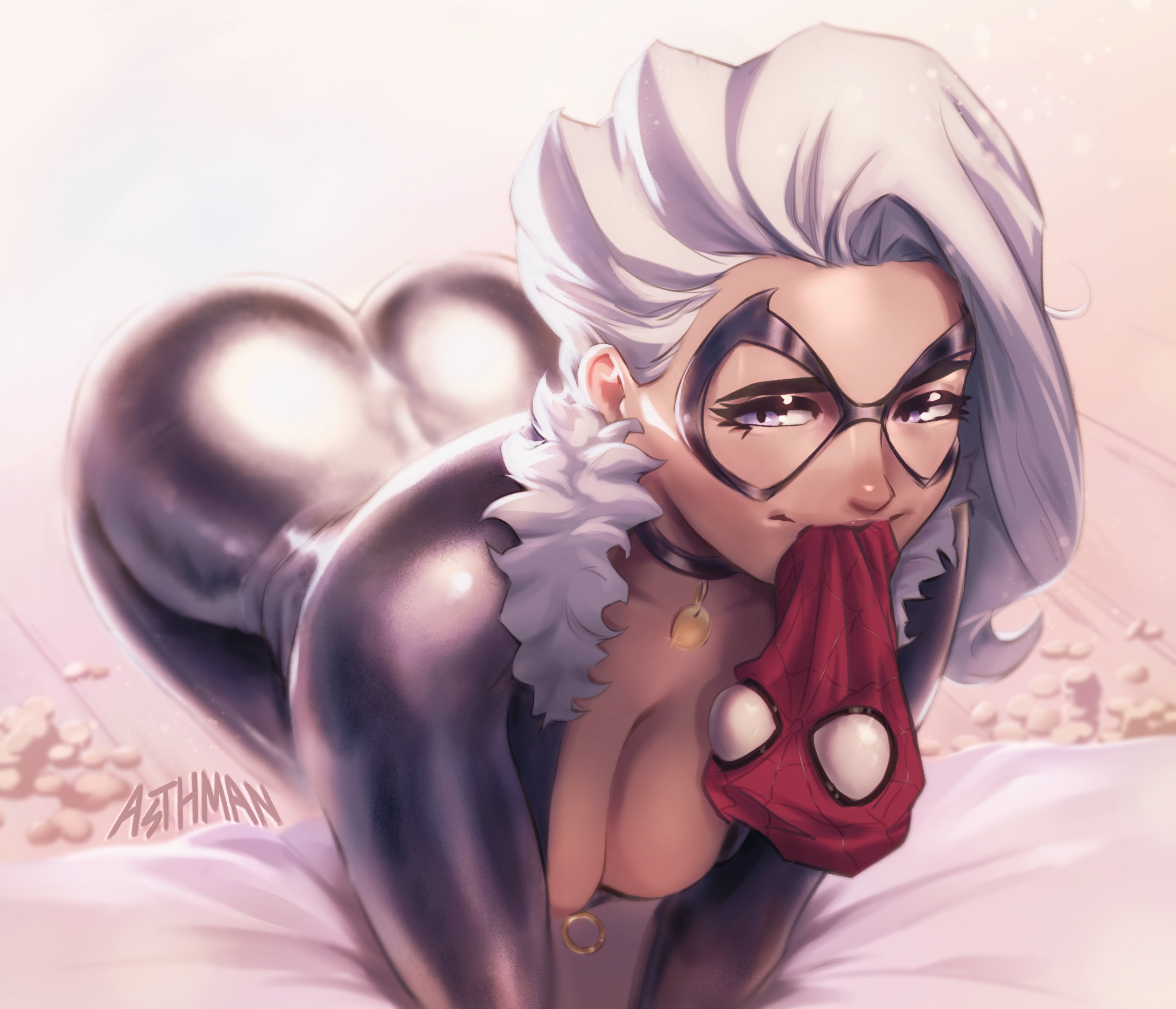 1girls, 2025, adorable, adorable face, alluring, ass, ass up, asthman, big ass, big breasts, big butt, biting own lip, black cat (marvel), bodysuit, booty, booty too big, booty too fat, breasts, choker, cleavage, collar, color, colored, curvaceous, curvaceous body, curvaceous female, curvaceous figure, curvaceous hips, curvy, curvy body, curvy female, curvy figure, curvy hips, cute, cute expression, cute face, enticing, felicia hardy, female, fertile ass, high resolution, highres, hips, holding mask, hourglass figure, huge ass, huge breasts, huge butt, large ass, large breasts, large butt, looking at viewer, marvel, marvel comics, mask, masked, masked female, massive ass, massive breasts, massive butt, pinup, purple eyes, round ass, round butt, seducing, seductive, seductive look, shiny, shiny ass, shiny butt, shiny clothes, skin tight, spider-man (series), spider-man mask, superheroine, teasing, teasing viewer, temptation, tempting, tempting viewer, thick, thick ass, thick breasts, thick butt, thick hips, tight clothes, tight clothing, voluptuous, voluptuous female, white fur, white hair, wide hips, zipper