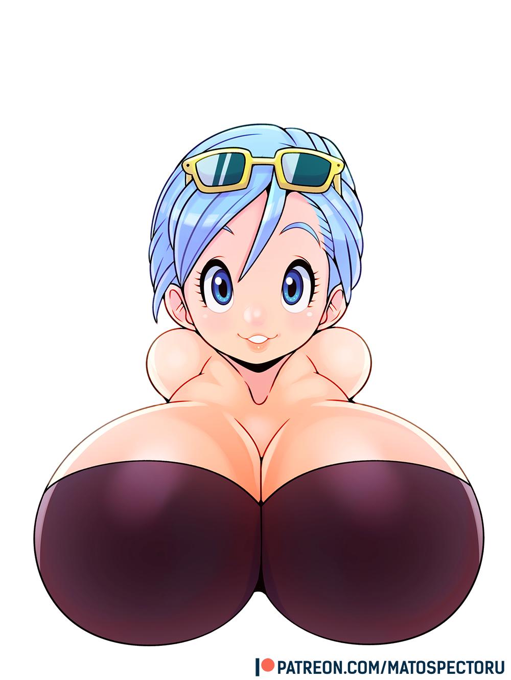 1girls artist_name big_breasts blue_eyes breasts bulma_briefs bust bust_style busty cleavage clothing dragon_ball dragon_ball_z female female_only hair huge_breasts large_breasts matospectoru patreon short_hair solo url watermark