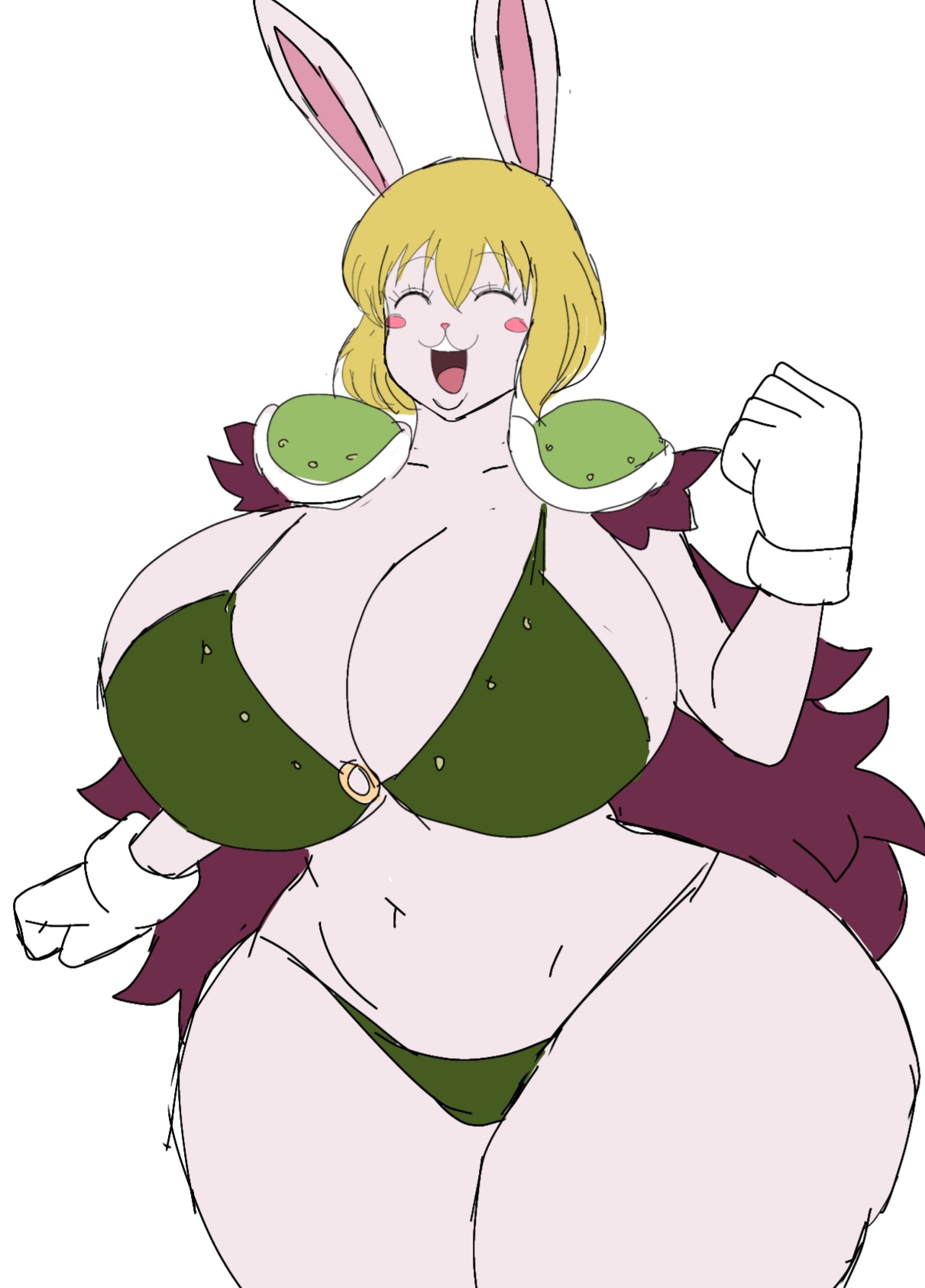 1girls, 2d, 2d (artwork), alternate body type, alternate breast size, anthro, big breasts, blonde hair, blonde-haired female, breasts, breasts bigger than head, bunny, bunny ears, bunny tail, busty, busty female, carrot (one piece), closed eyes, curvy, curvy body, curvy female, curvy figure, digital drawing (artwork), digital media (artwork), female, female focus, female only, furry, furry female, furry only, huge breasts, large breasts, mature, mature woman, momiji (artist), one piece, open mouth, simple background, solo, solo female, solo focus, upper body, white background, white fur