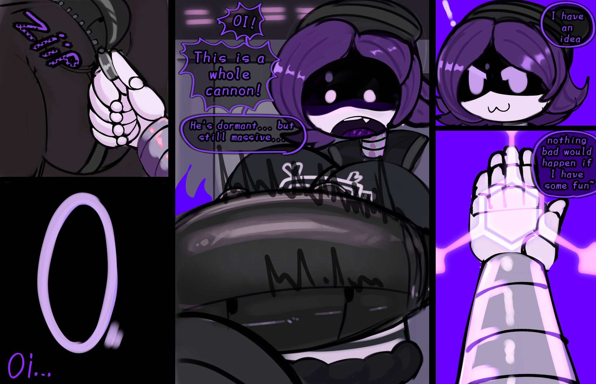 :3, 1boy, 1girls, 2025, absolute solver, balls, big balls, big breasts, breasts, female, glitch productions, idea, khadhunter7, large cock, male, murder drones, penis, shocked eyes, shocked face, straight, unzipped, unzipped pants, uzi (murder drones), zipper
