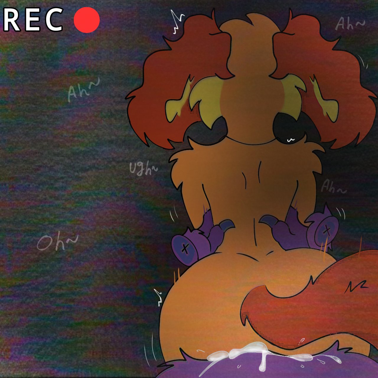 2025, anthro, ass, canid, catnap (poppy playtime), critters (poppy playtime), cum, cum in ass, darkie pop, dogday (poppy playtime), feline, fur, furry, hands on hips, livestream, male, male only, male penetrating male, male/male, no humans, poppy playtime, pov male, sex, smiling critters, text, twitter username, vhs filter