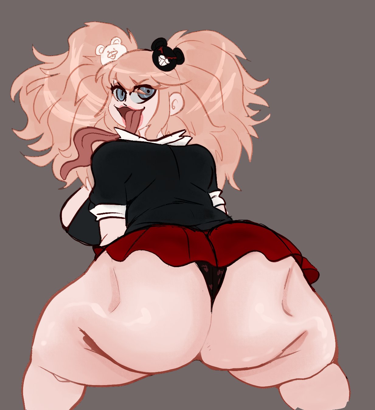 :3d, 1girls, 2025, 2d, 2d (artwork), 2d artwork, ass, big ass, big breasts, big butt, big thighs, blonde hair, breasts, bubble butt, butt, clothed female, clothing, danganronpa, ears, fat ass, fat butt, female, female ass, female focus, female only, freaky, giant ass, giant butt, gigantic ass, gigantic butt, gigantic thighs, glistening, glistening ass, glistening body, glistening butt, grey eyes, huge ass, huge breasts, huge butt, huge thighs, junko enoshima, large ass, large butt, large thighs, lemonadepikachu, lips, long hair, long tongue, looking at viewer, looking back, mind broken, out of character, pale skin, pale-skinned female, panties, pink lips, plump, plump ass, plump butt, questionable consent, sadism, shaking, shaking ass, shaking butt, shiny ass, shiny breasts, shiny butt, shiny skin, shiny thighs, skirt, solo, solo female, solo focus, spike chunsoft, staring, staring at viewer, strawberry blonde hair, teasing, teenage girl, teenager, thighs, tongue, tongue out, twin braids, twintails, villainess, wobble, wobbling ass, yellow eyes
