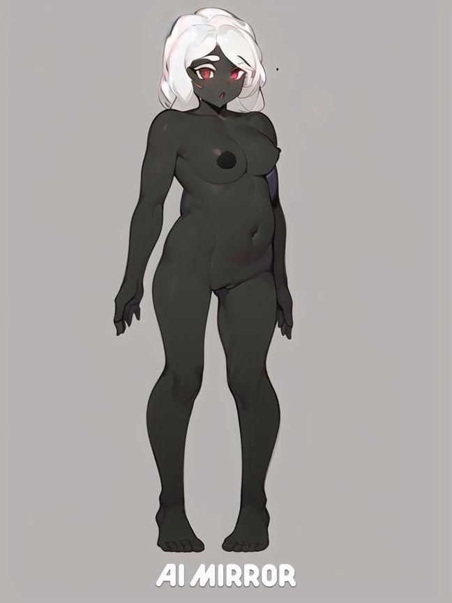 ai ai_generated ai_mirror albinism albino belly belly_overhang big_breasts big_cup black_skin brown_skin brown_skinned_female chubby chubby_female cup cup_d curly curly_hair cute d_cup dark_skin darkskin darkskinned_female deviantart deviantart_link deviantart_url fat fat_woman feet female female_only fullbody girl height human kaybur_(series) little_girl little_size long_hair melanin melanismo melanistic oc only_female original original_character overweight overweight_female petite petite_body petite_female red_eyes sexy short short_girl short_height short_size short_stature tan_body thicc thick thick_thighs tiny white_hair yehta_(character)