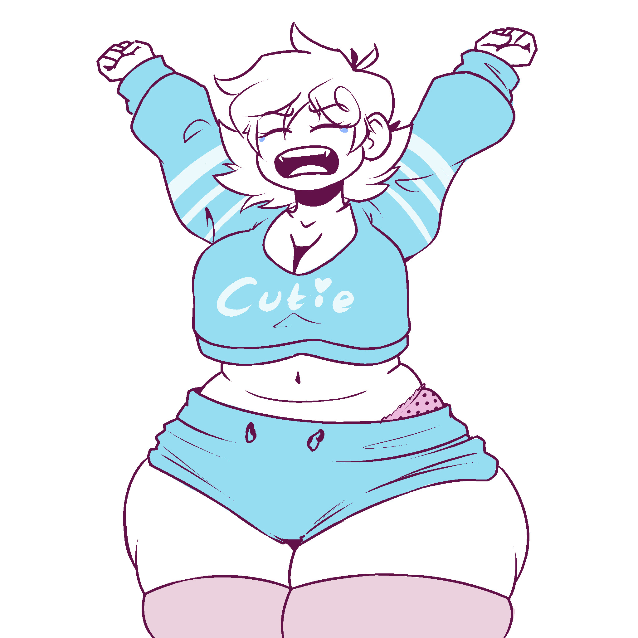 bbw, belly, big thighs, chubby, female, female only, homestuck, roxy lalonde, source request, thighs, void-soda