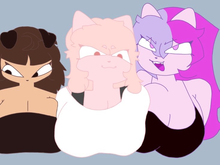 3girls, angel (typh), big breasts, breasts, female, furry, hazel (typh), mimi (typh), oc, sashley, self insert, tagme, transfemish (artist), typh