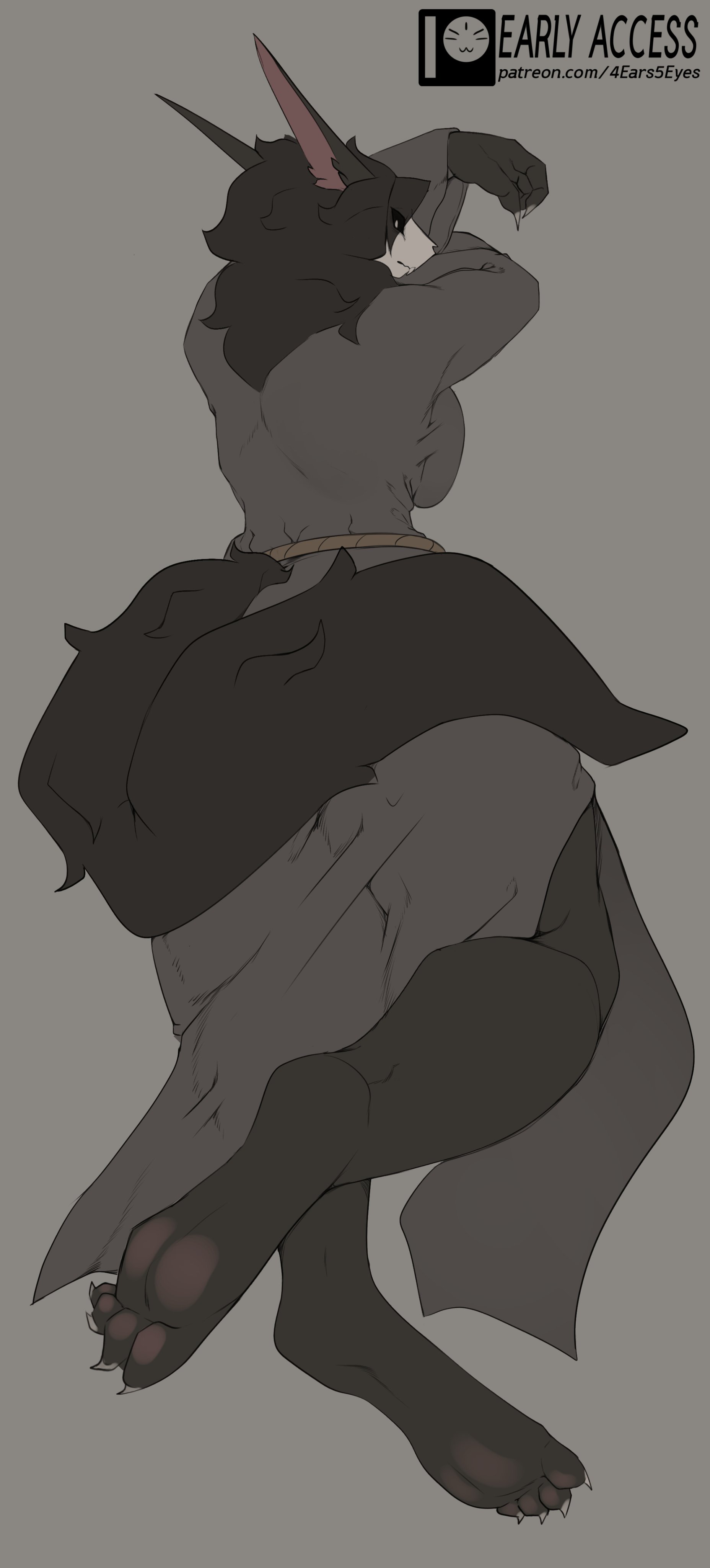 1girls, 4ears 5eyes, big ass, big breasts, mal0, malo, scp foundation, scp-1471, scp-1471-a, skull head, solo, thick thighs
