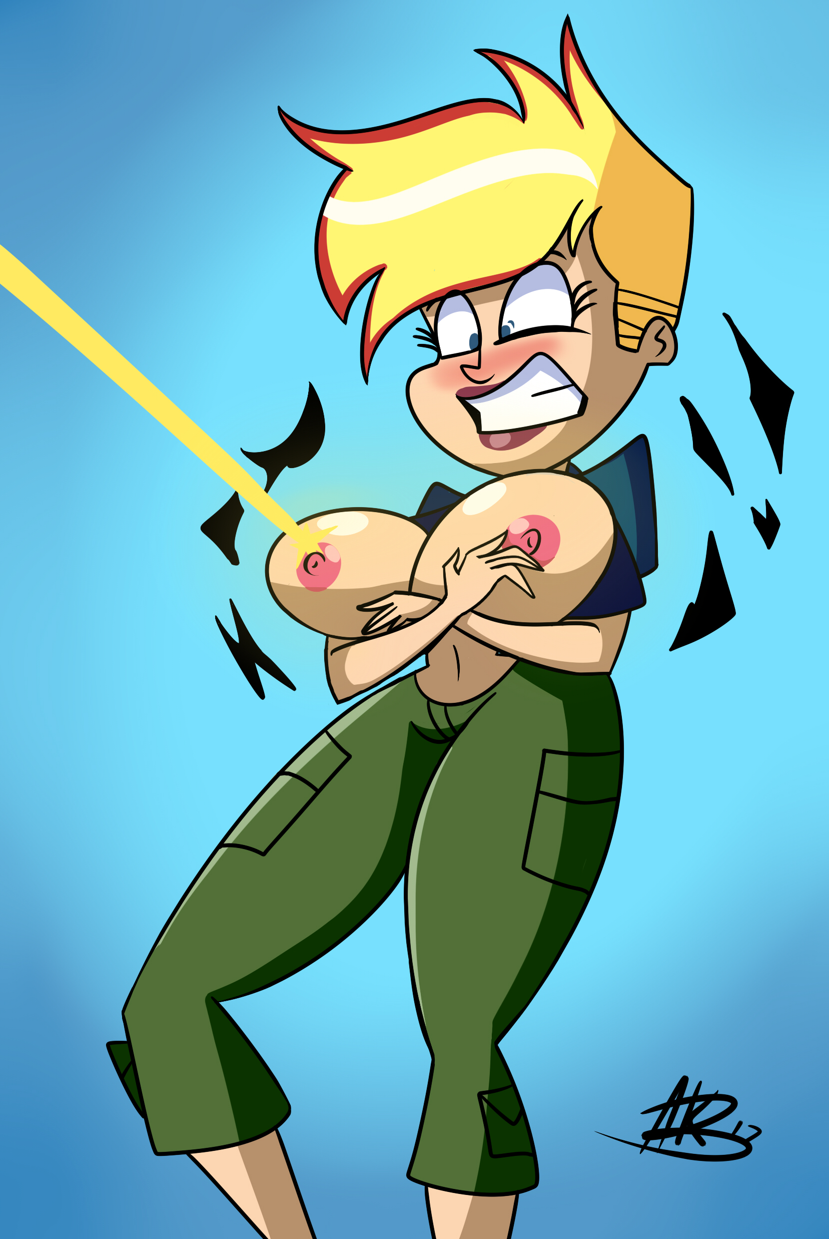 1girls, 2017, ass, blonde hair, blue eyes, breasts, cameltoe, canon genderswap, cartoon network, cleavage, curvy, erect nipples, female, gewd-boi, huge areolae, huge ass, huge breasts, jenny test, johnny test, johnny test (series), nipples, orange hair, puffy nipples, pussy, red hair, rule 63, short hair, thick lips, voluptuous, wide hips