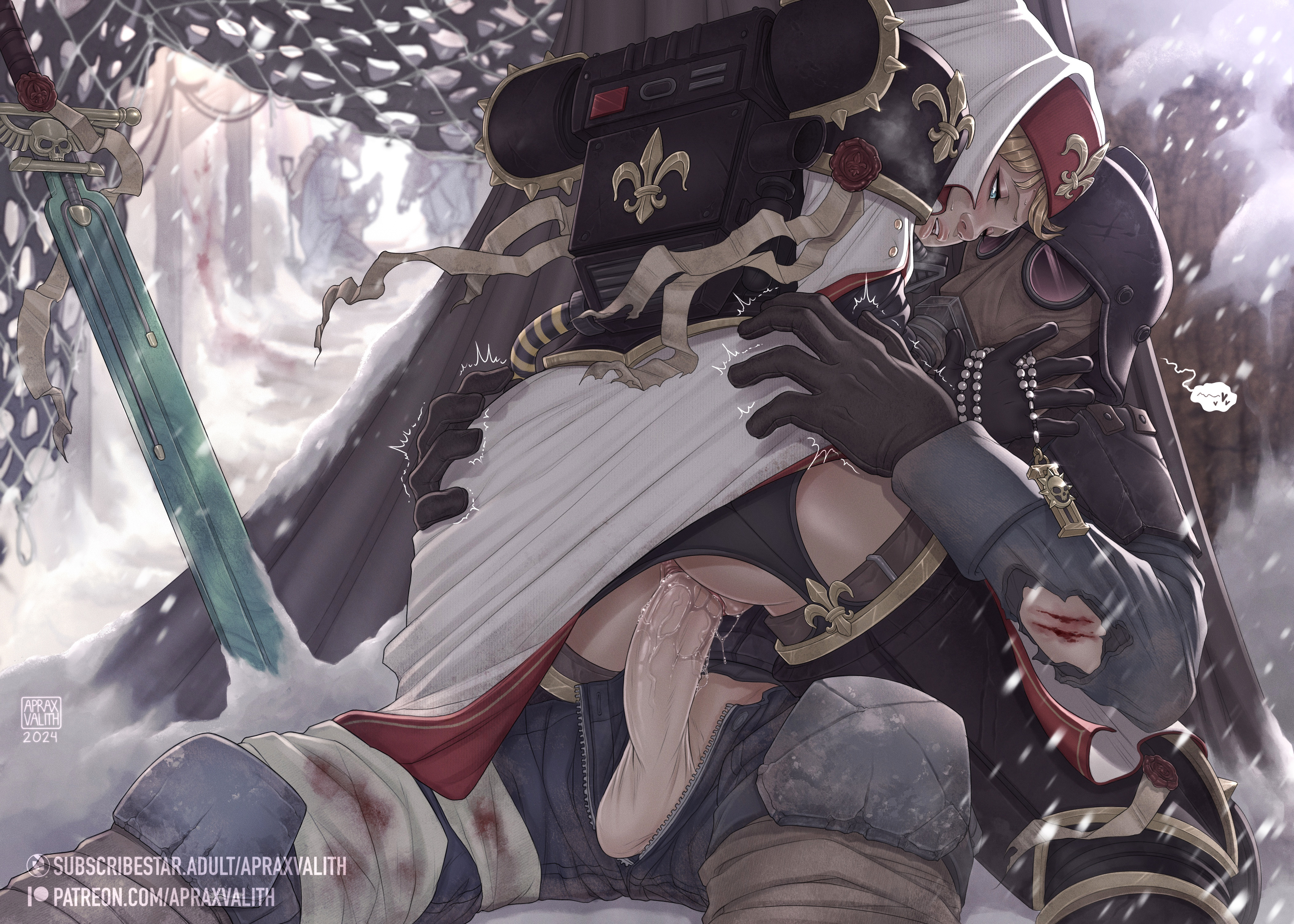 1boy, 1girls, adepta sororitas, alternate version at source, alternate version available, aprax valith, ass, ass grab, astra militarum, big ass, big thighs, bubble butt, clothed, clothed sex, cowgirl position, death korps of krieg, dominant, dominant male, domination, fat ass, female, femsub, fucked into submission, fucked senseless, fucked silly, grabbing, grabbing ass, grope, groping, groping ass, guardsman (warhammer 40k), imperial guard, imperium of man, male, maledom, mask, masked, masked male, no panties, panties aside, panties removed, penis, penis in pussy, power armor, power armor (warhammer), purity seal, pussy, pussy juice, pussy juice drip, pussy juice string, pussy juice trail, riding, riding cock, riding penis, rough sex, shaved crotch, shaved pussy, sister hospitaler, sister of battle, speed lines, straight sex, submission, submissive, submissive female, sword, temperature play, thick ass, thick legs, thick thighs, thrust lines, vagina, vaginal fluids, vaginal insertion, vaginal juices, vaginal penetration, vaginal sex, warhammer (franchise), warhammer 40k, wet pussy