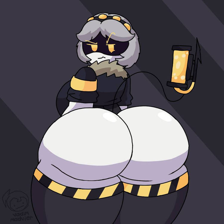 angry, ass, ass focus, big ass, female, female only, hyper ass, looking back, murder drones, robot, v (murder drones), vadimmadvier