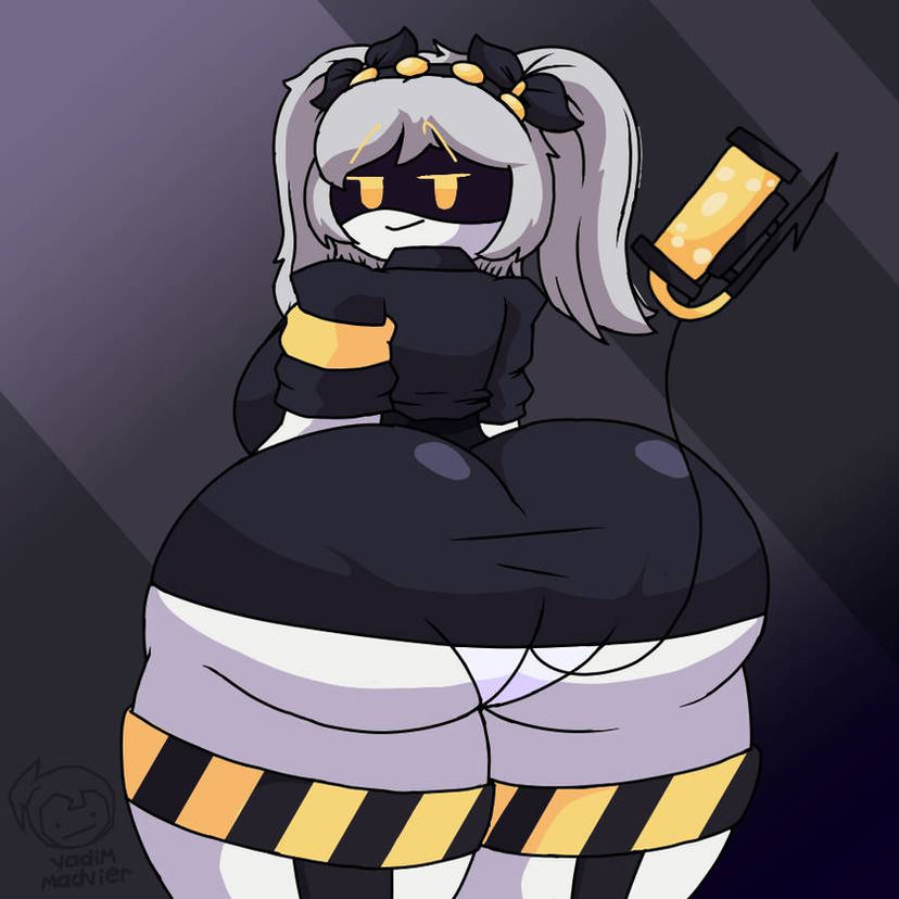 ass, ass focus, big ass, female, female only, hyper ass, j (murder drones), jacket, looking back, murder drones, robot, smug, vadimmadvier