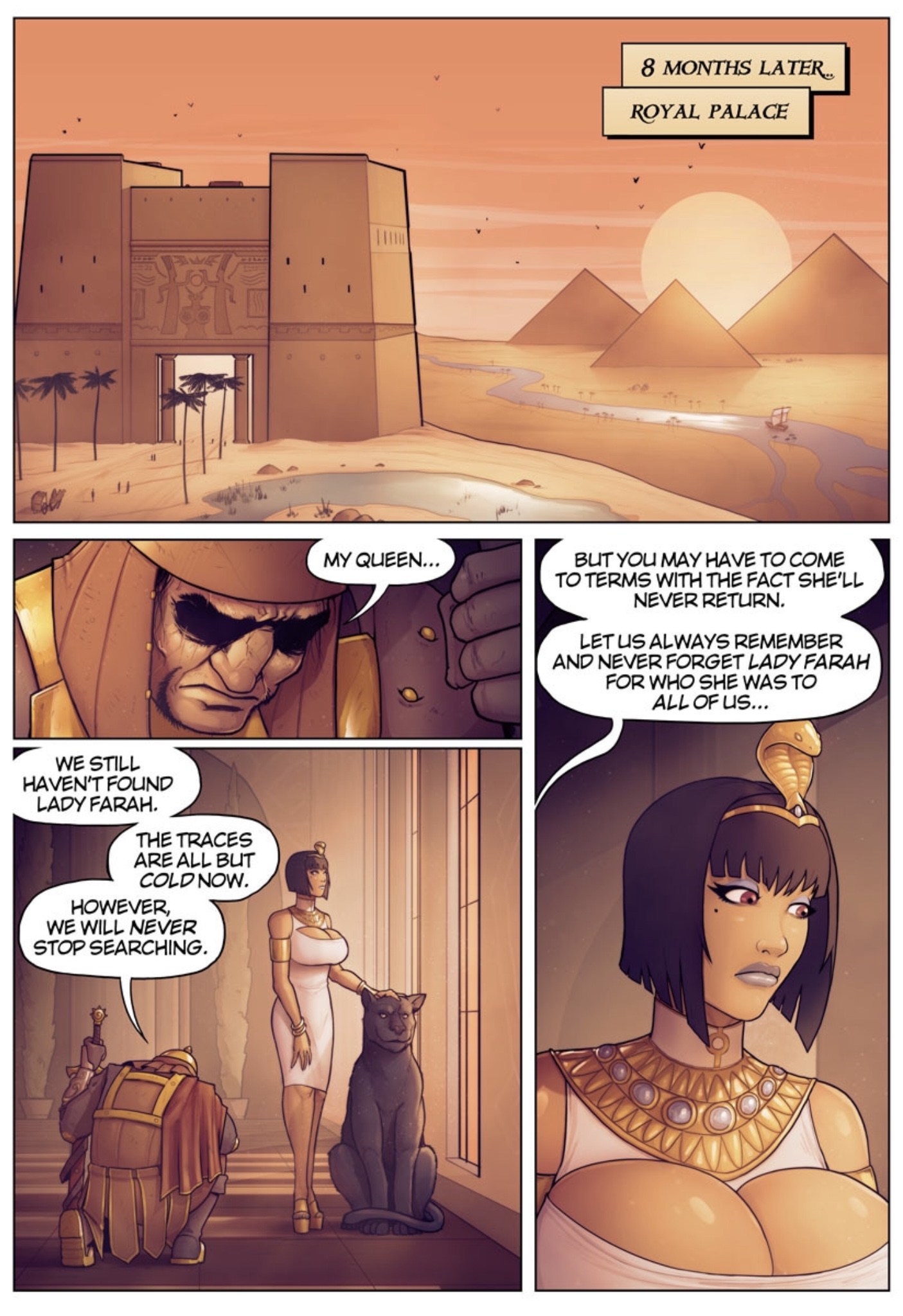 1animal, 1boy, 1girls, big breasts, blue lipstick, bob cut, breasts, comic, devil hs, egypt, egyptian, eyeshadow, female, large breasts, legend of queen opala, lipstick, makeup, male, queen opala, swegabe, tagme