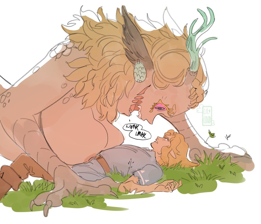 big breasts, breast squish, breasts, breasts out, clothed male nude female, dragon zelda, female, happiest little cloud, horns, lillhappycloud, link, link (tears of the kingdom), male, monster girl, pinned down, princess zelda, size difference, talons, tears of the kingdom, the legend of zelda, zelda (tears of the kingdom)