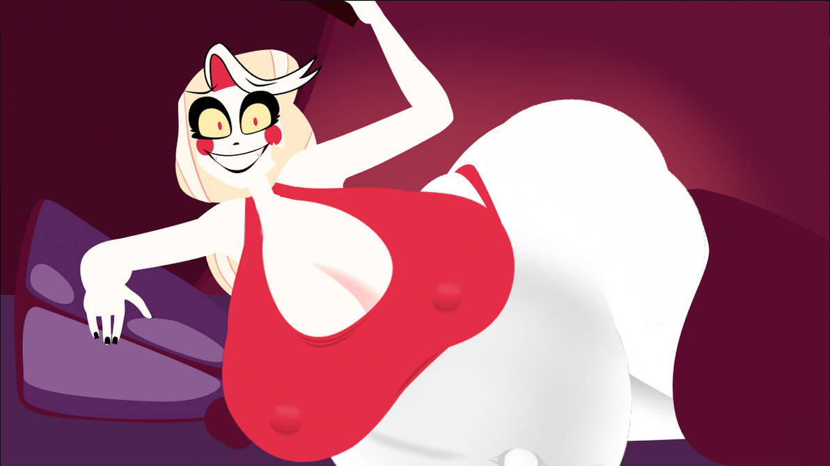 big breasts, charlie morningstar (hazbin hotel), cleavage, demon, dimpixelanimations, expansion, growth, growth drive, hazbin hotel, huge belly, huge breasts, hyper belly, hyper breasts, hyper pregnancy, inflation, pregnancy expansion, pregnant, ready to pop, thick thighs, wide hips, wiicrafter